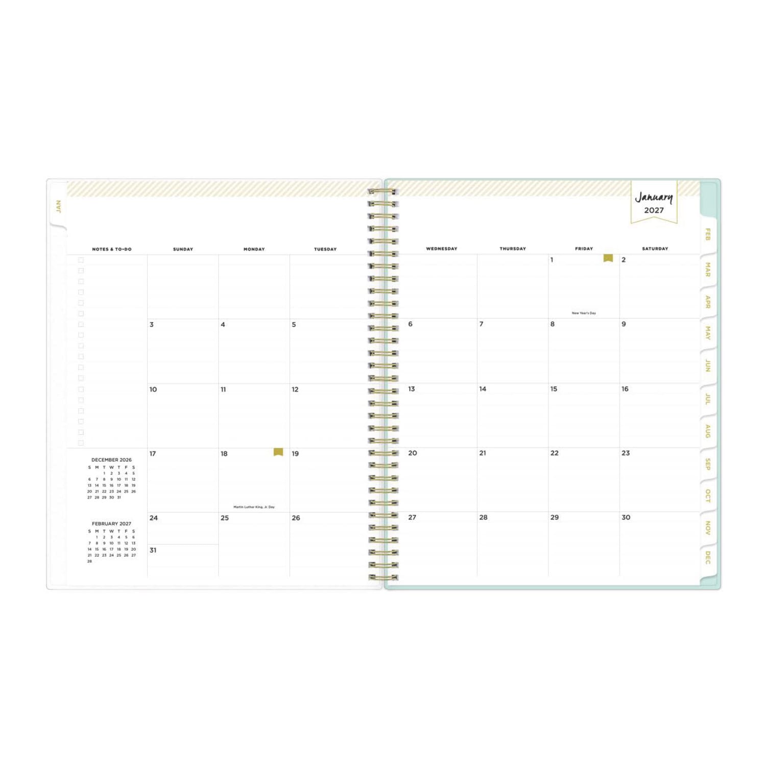 2027 Blue Sky Secret Garden Mint Weekly/Monthly Planning Calendar, 8.5x11, 0%, Frosted PP, Jan-Dec, RY27 - Image 4