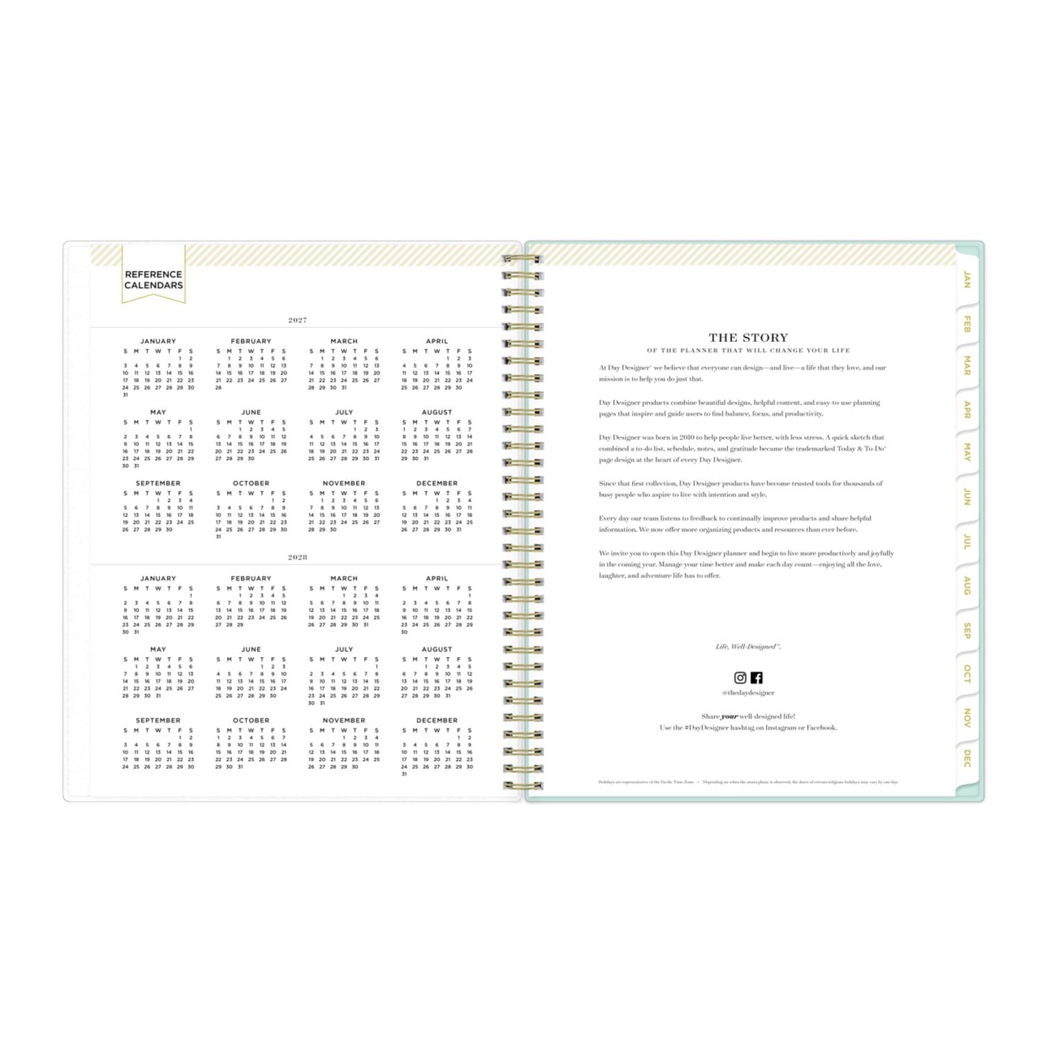 2027 Blue Sky Secret Garden Mint Weekly/Monthly Planning Calendar, 8.5x11, 0%, Frosted PP, Jan-Dec, RY27 - Image 6