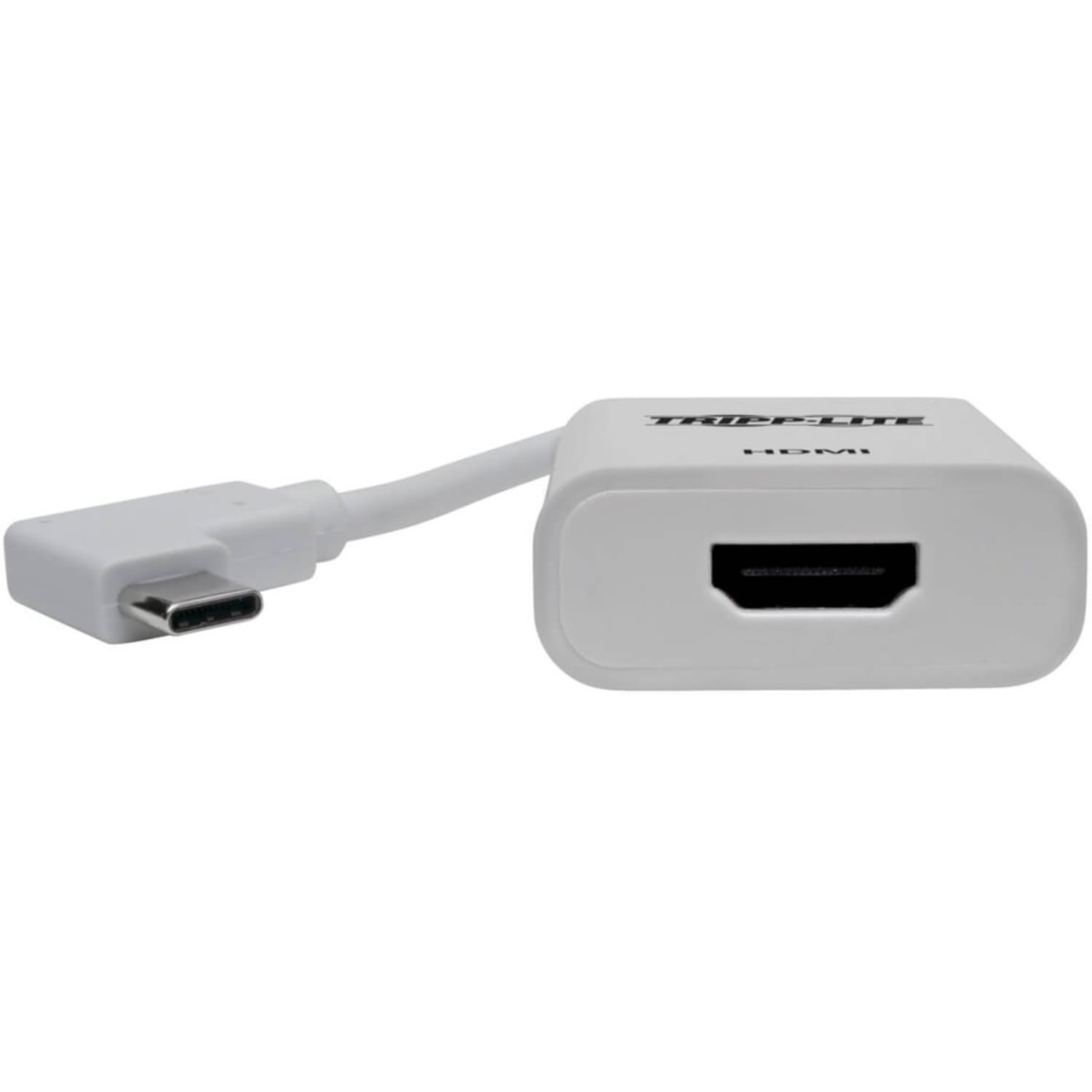 Tripp Lite by Eaton USB-C to HDMI Adapter (M/F) 4K 60 Hz, HDCP 2.2, Right-Angle USB-C, White - 5.98in HDMI/Thunderbolt 3 A/V Cable  - U44406NHD4KRA - Image 4