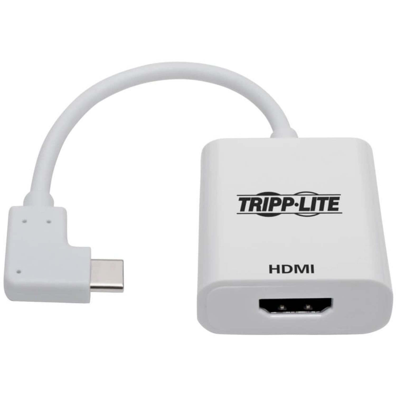 Tripp Lite by Eaton USB-C to HDMI Adapter (M/F) 4K 60 Hz, HDCP 2.2, Right-Angle USB-C, White - 5.98in HDMI/Thunderbolt 3 A/V Cable  - U44406NHD4KRA - Image 5