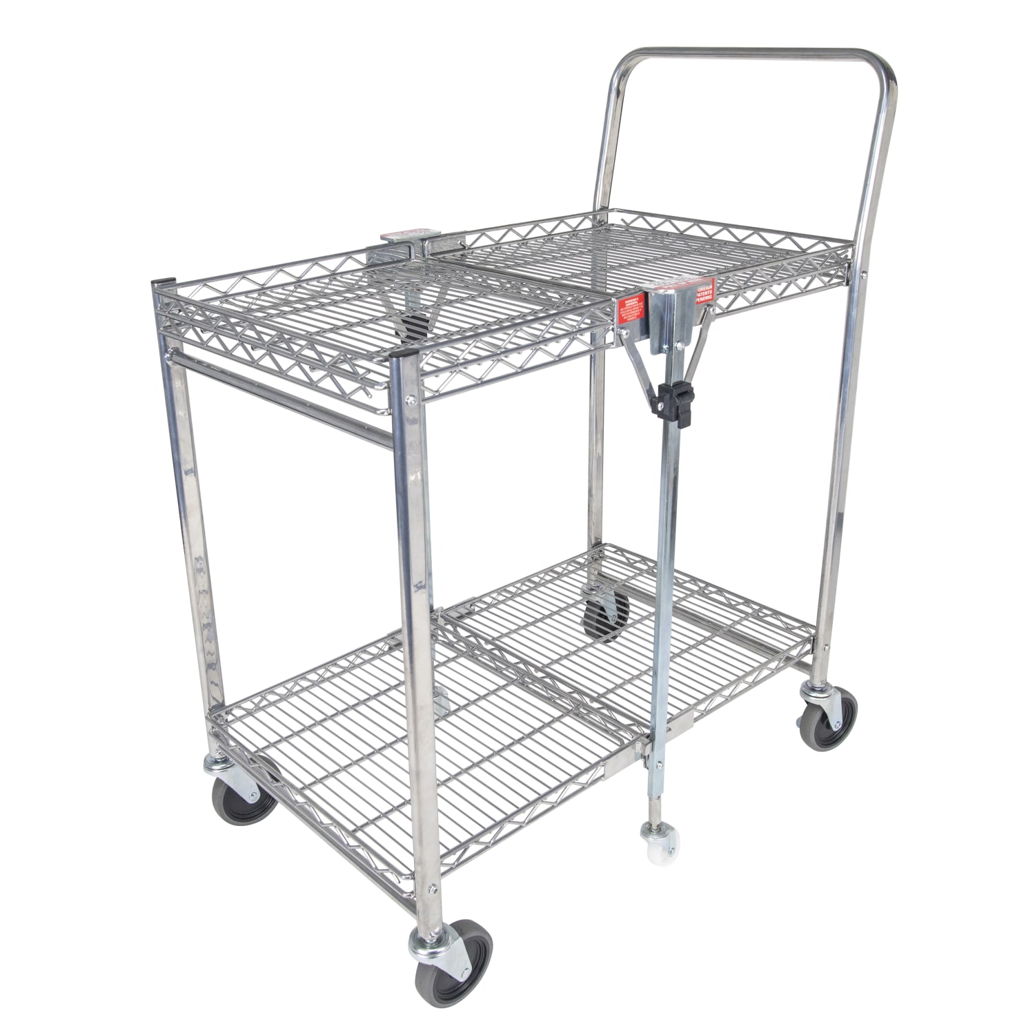 Bostitch Small Stow-Away Folding Cart, 39in x 19-1/2in x 31in, Chrome