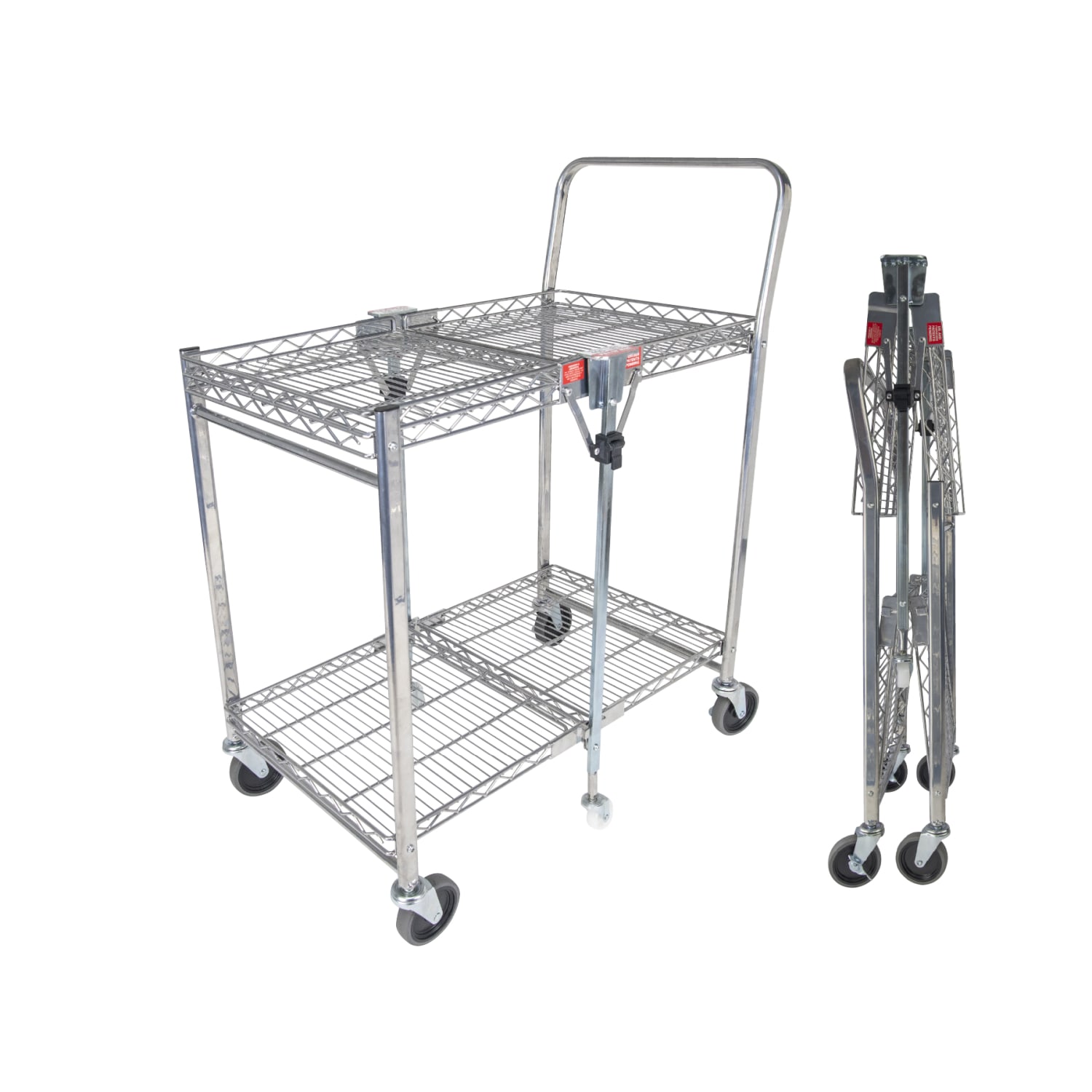 Bostitch Small Stow-Away Folding Cart, 39in x 19-1/2in x 31in, Chrome - Image 3