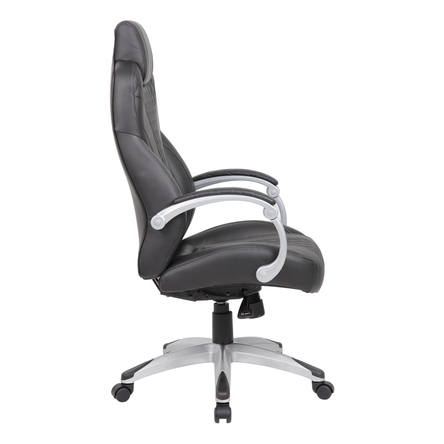 Boss Office Products Caressoft Hinged Arm Executive Ergonomic High-Back Chair, Black - Image 5