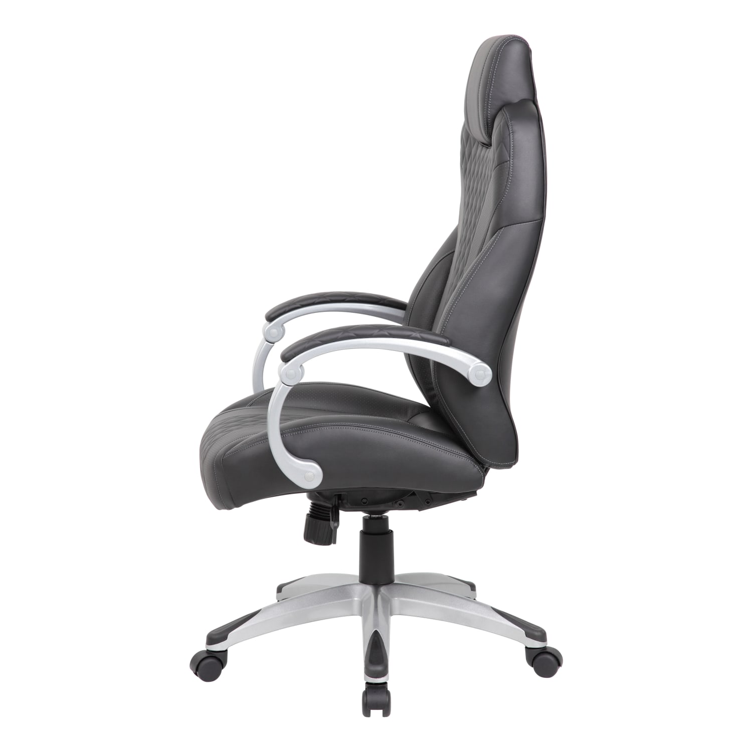 Boss Office Products Caressoft Hinged Arm Executive Ergonomic High-Back Chair, Black - Image 6