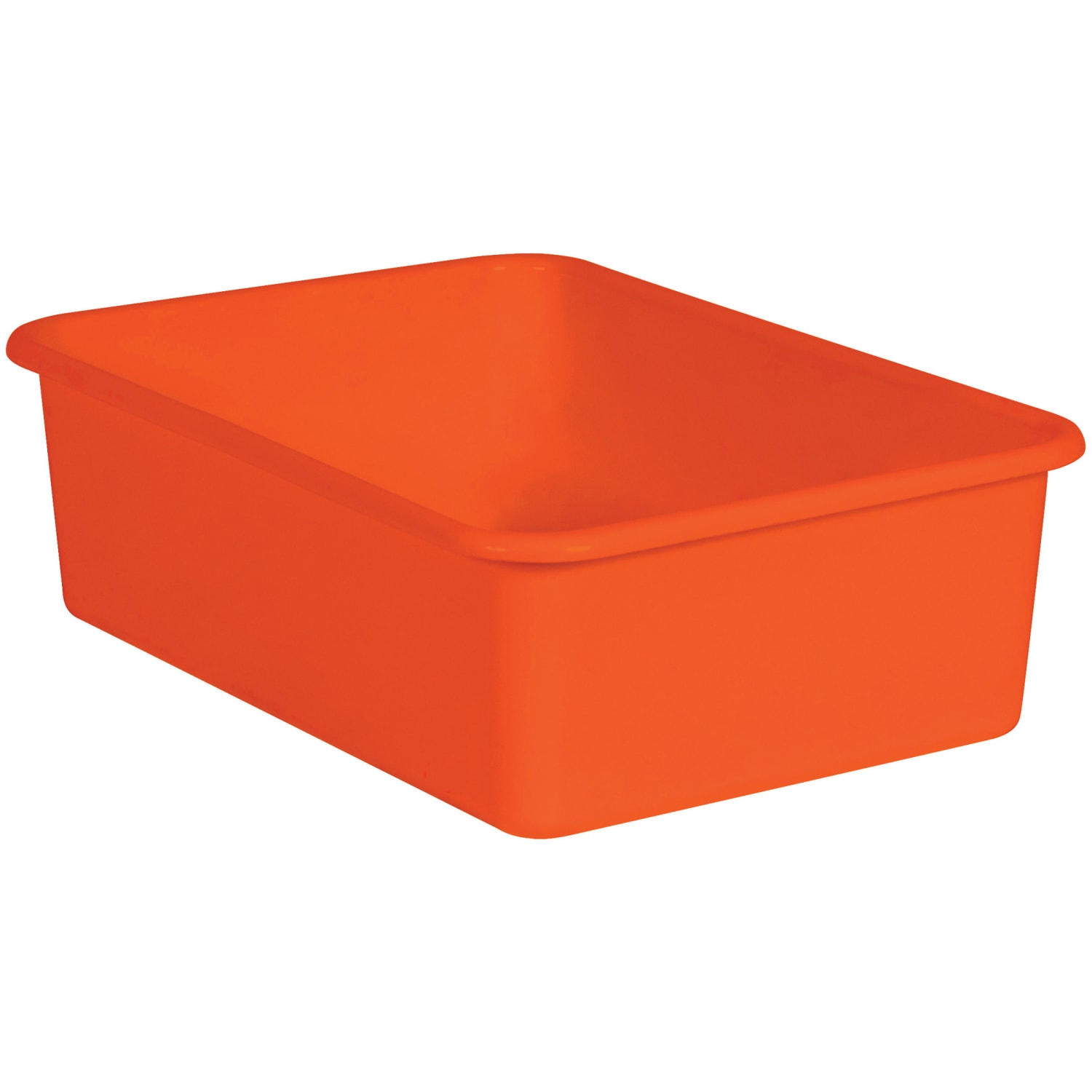 Teacher Created Resources Large Plastic Storage Bins, 5inH x 11-1/2inW x 16-1/4inD, Orange, Pack Of 3 Bins - Image 3