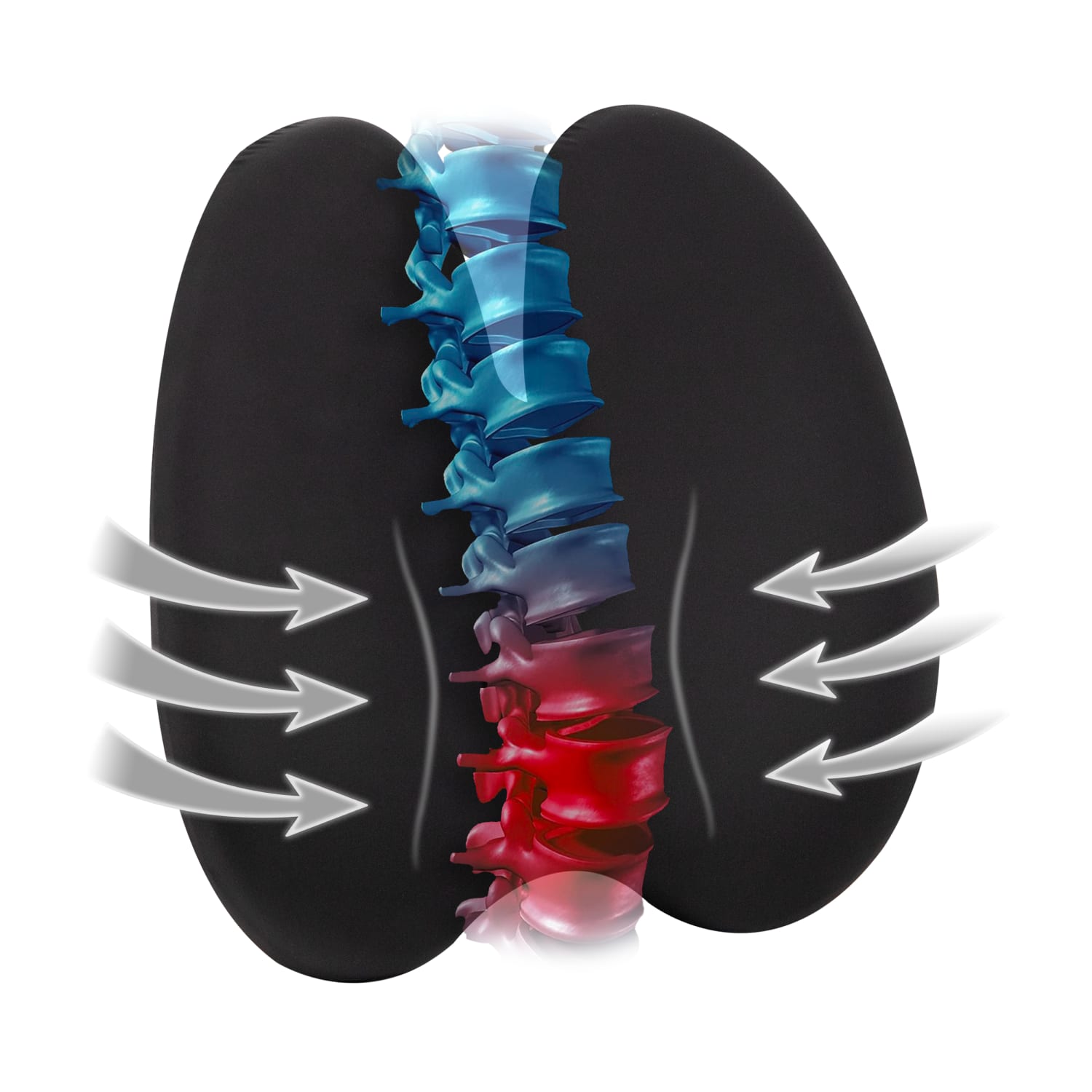 Mind Reader Lumbar Support Pillow With Air-Cloud Technology, 15-1/4inH x 4-1/2inW x 15inD, Black - Image 3