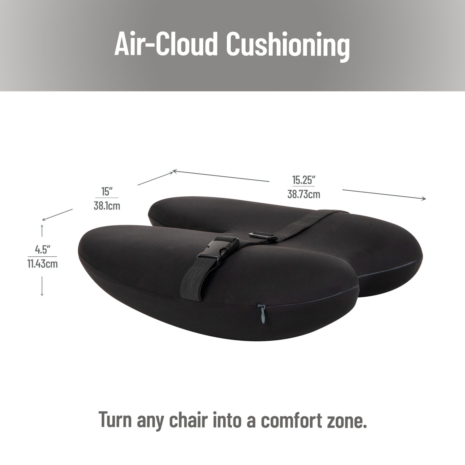 Mind Reader Lumbar Support Pillow With Air-Cloud Technology, 15-1/4inH x 4-1/2inW x 15inD, Black - Image 5