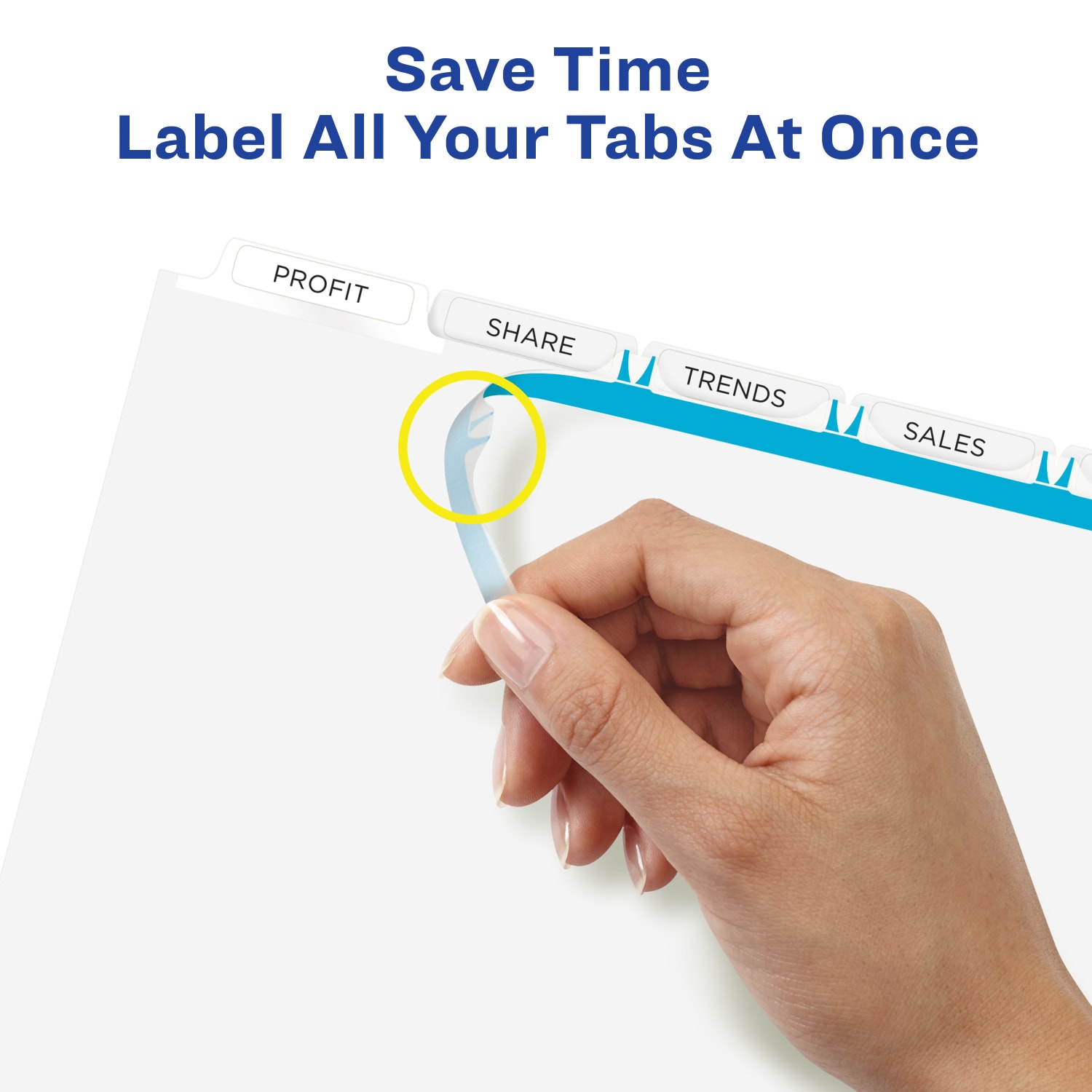 Avery Print & Apply Clear Label Dividers With Index Maker Easy Apply Printable Label Strip And White Tabs, 5-Tab, Box Of 25 Sets - Image 5