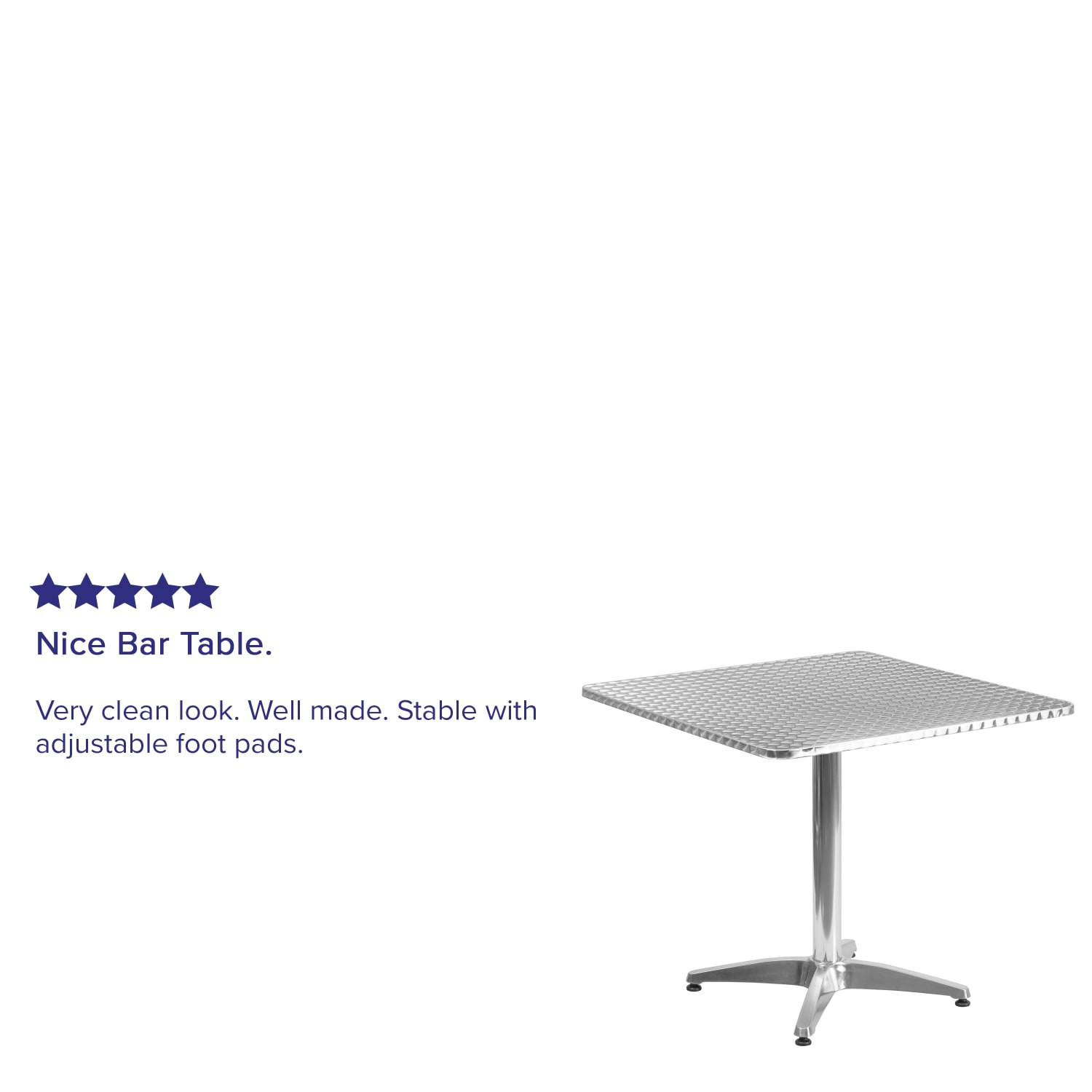 Flash Furniture Square Metal Indoor/Outdoor Table, 27-1/2inH x 31-1/2inW x 31-1/2inD, Silver - Image 5
