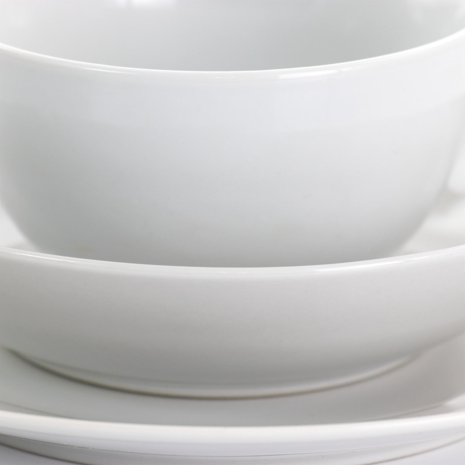 Gibson Home Classic Pearl 12-Piece Round Fine Ceramic Dinnerware Set, White - Image 3