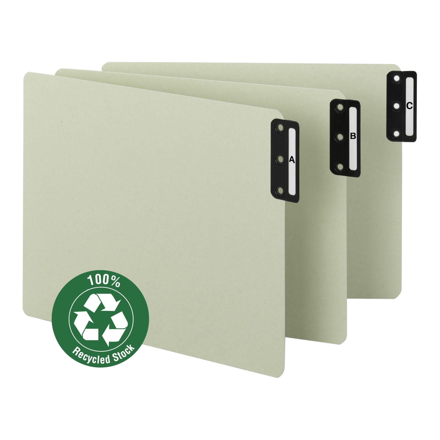 Smead Pressboard End-Tab Guides, A-Z, Vertical, Extra-Wide Letter-Size, 100% Recycled, Gray/Green, Pack Of 25 - Image 3