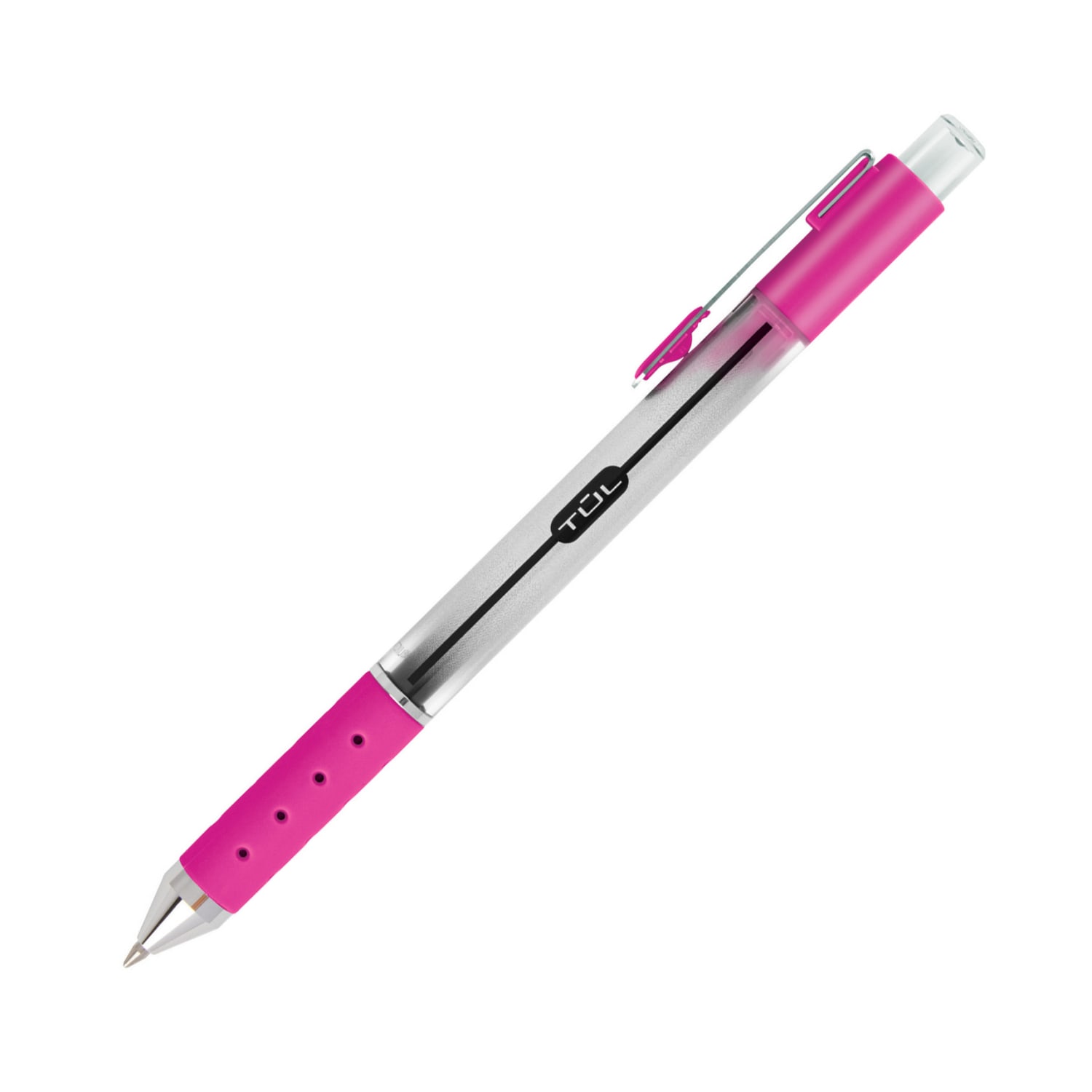 TUL GL Series Retractable Gel Pens, Medium Point, 0.7 mm, Silver Barrel, Assorted Standard & Bright Ink Colors, Pack Of 14 Pens - Image 5