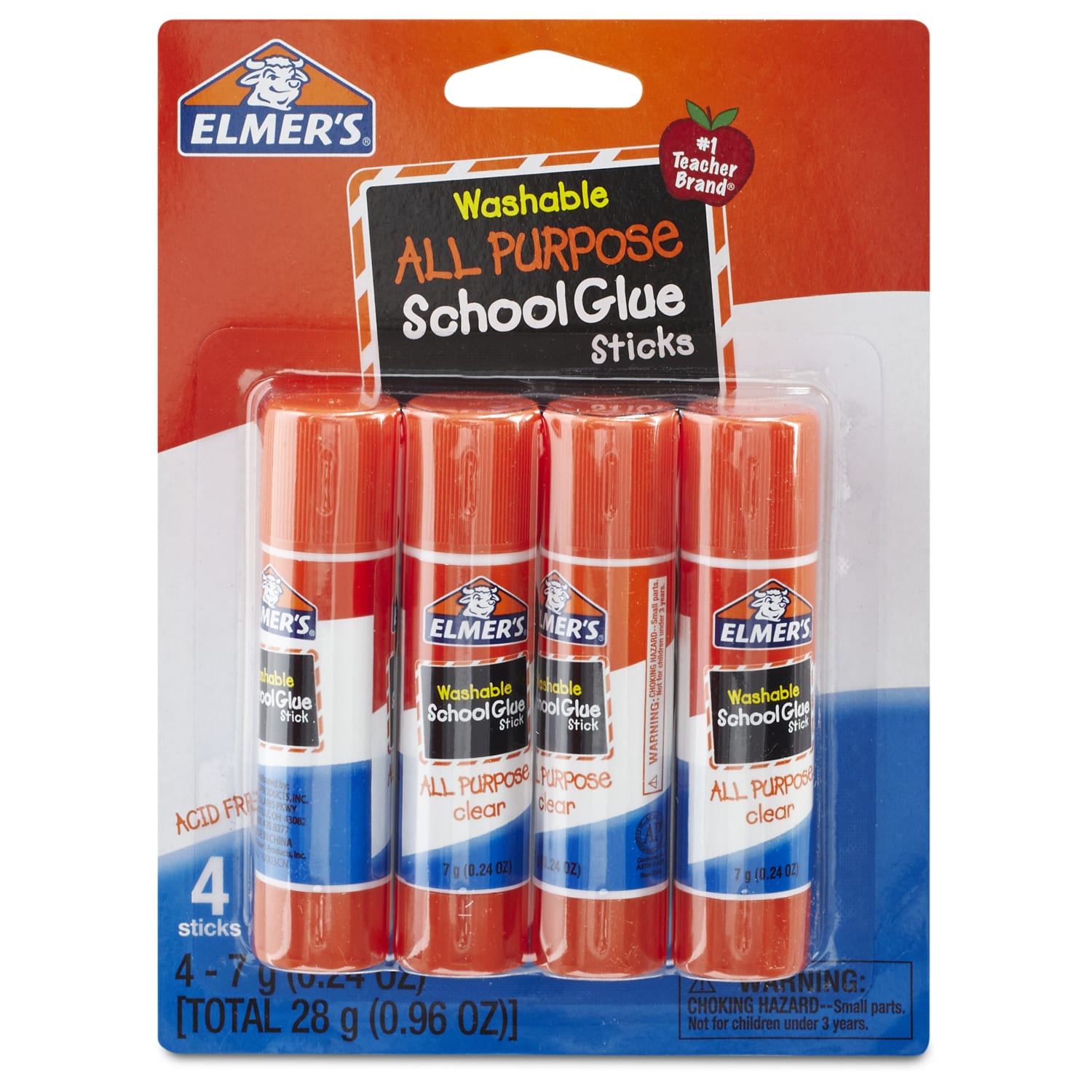 Elmers Washable School Glue Sticks, 0.24 Oz, Pack Of 4