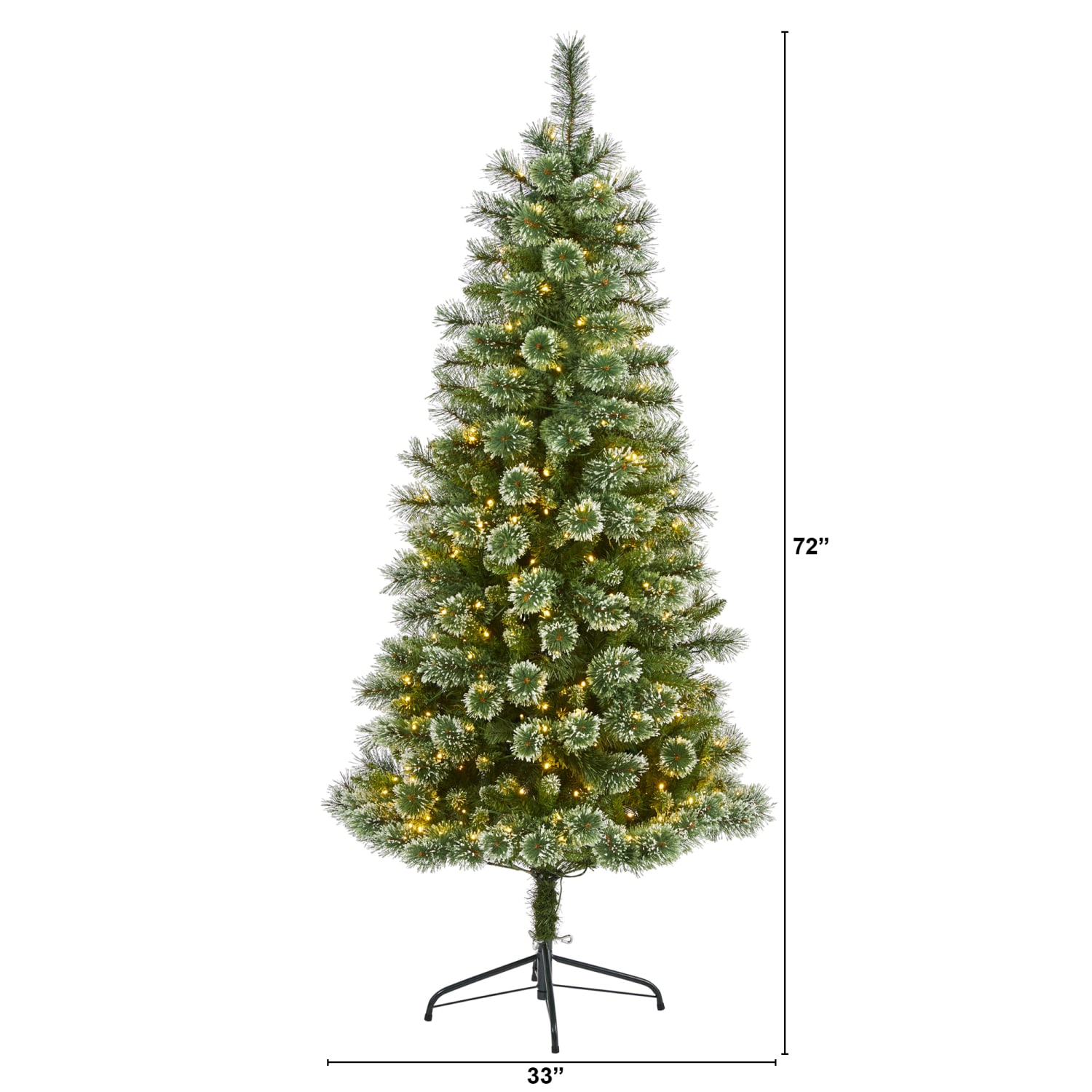 Nearly Natural Wisconsin Slim Snow Tip Pine Artificial Christmas Tree, 6ft - Image 3