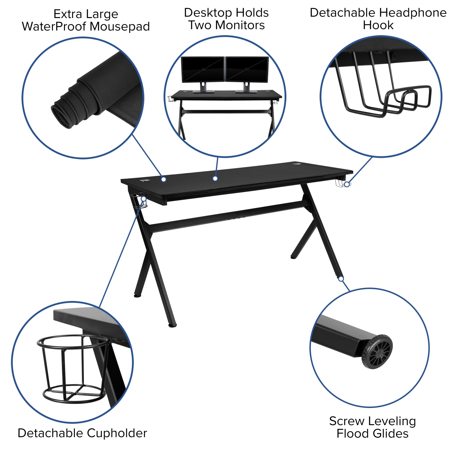 Flash Furniture Gaming Desk And Reclining Chair Set, Red - Image 5