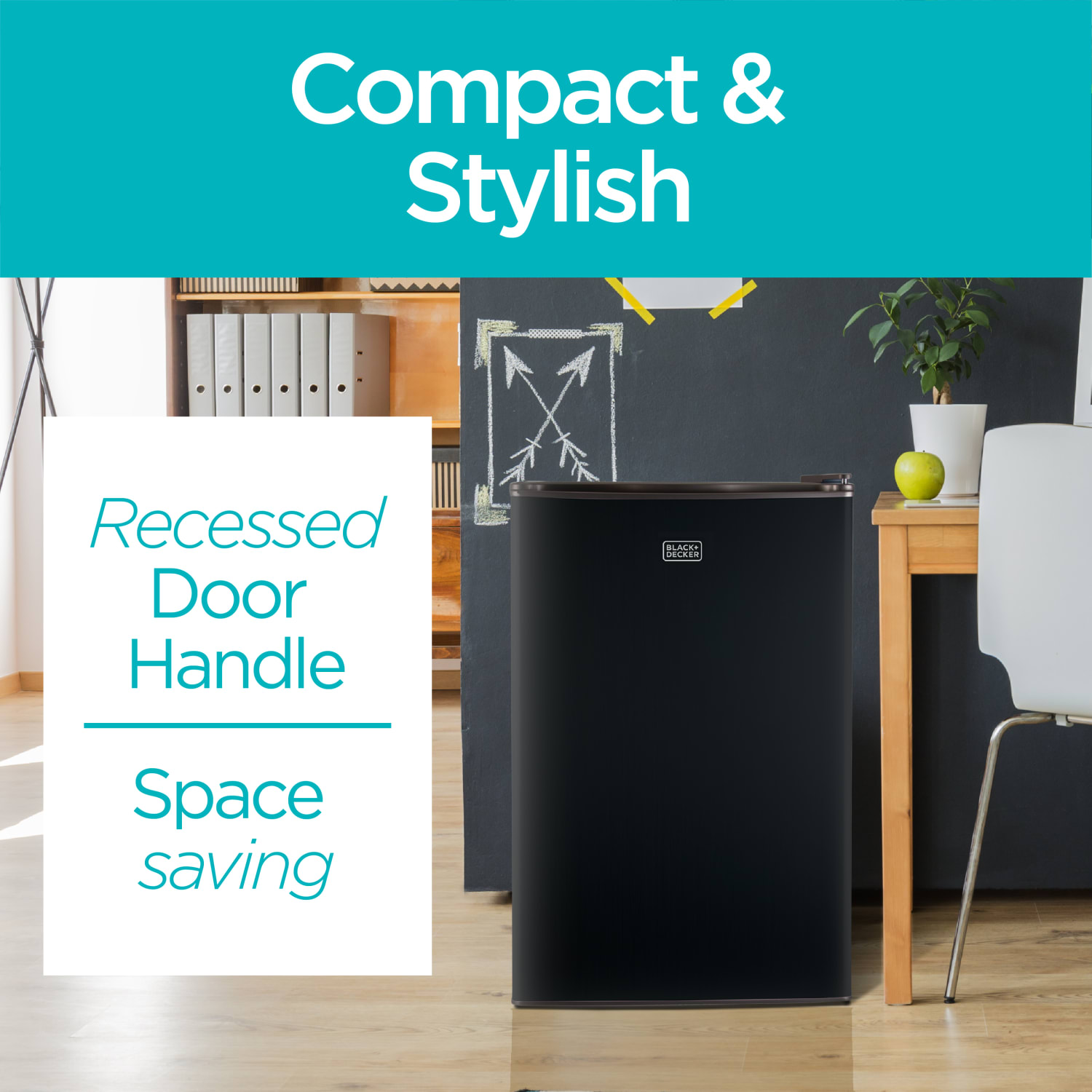 Black+Decker BCRK32B Refrigerator With Freezer Compartment, 3.2 Cu Ft, Black - Image 4