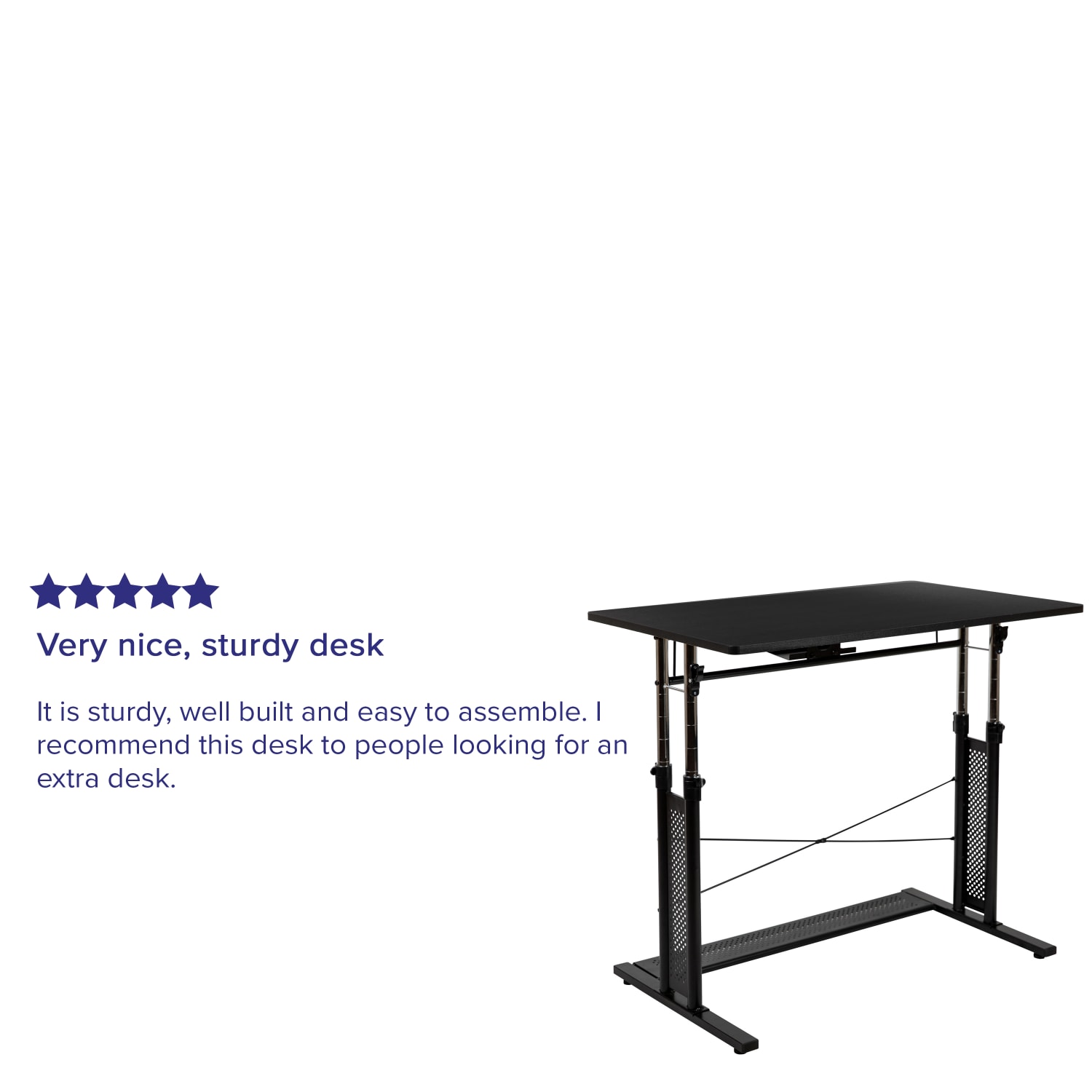 Flash Furniture 40inW Height-Adjustable Sit-To-Stand Home Office Desk, Black - Image 5