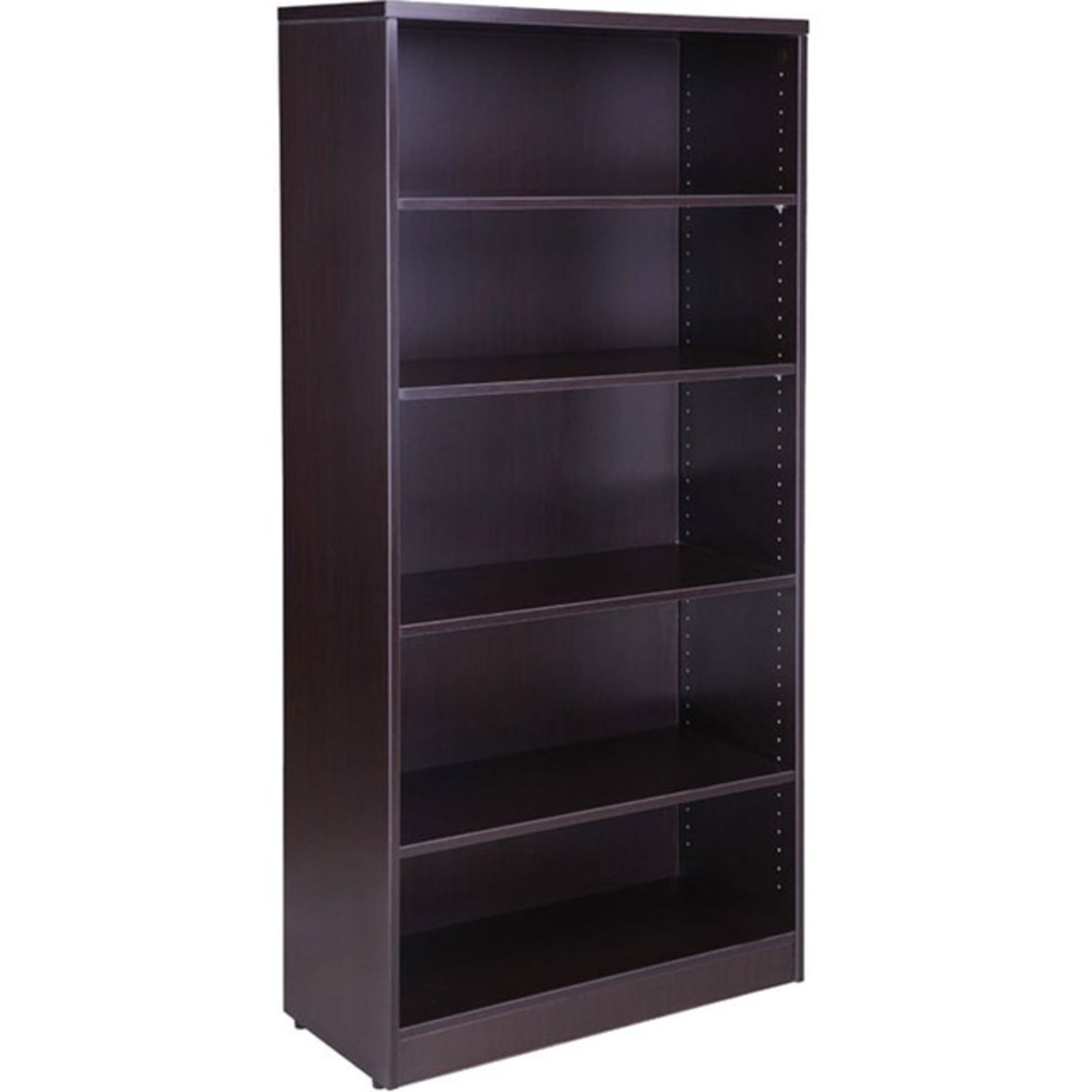 Boss Office Products 66inH 5-Shelf Bookcase, Mocha - Image 3