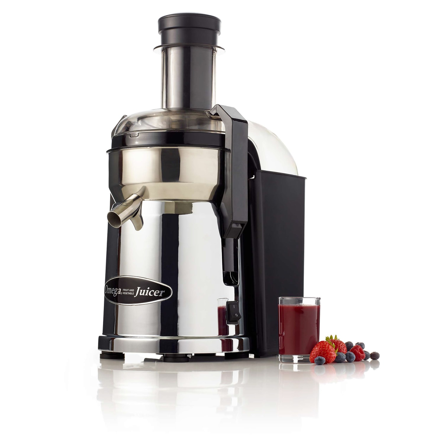 Omega MMC500C Wide Mouth Heavy-Duty Juicer, Silver - Image 4