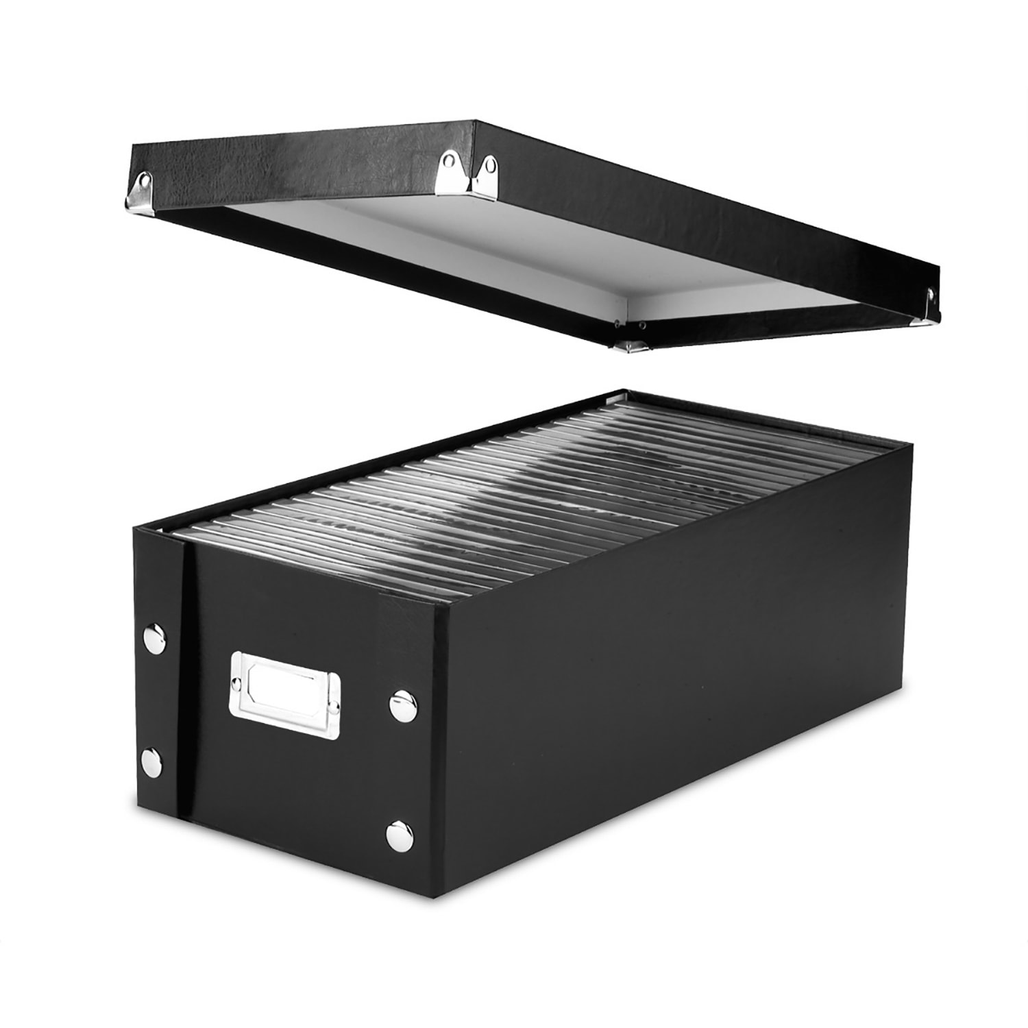 IdeaStream Snap-N-Store Cardboard DVD Storage Boxes, 2-3/4in x 8-1/2in x 17in, Black, Pack Of 2 Boxes - Image 4