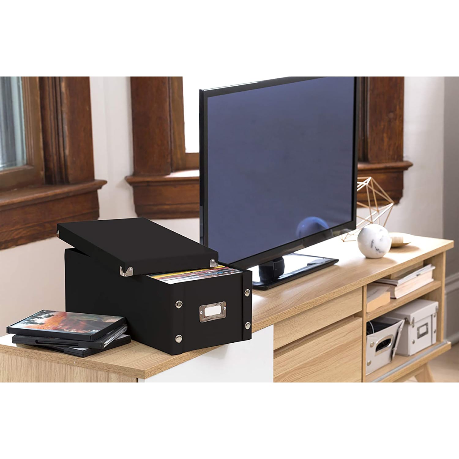 IdeaStream Snap-N-Store Cardboard DVD Storage Boxes, 2-3/4in x 8-1/2in x 17in, Black, Pack Of 2 Boxes - Image 5