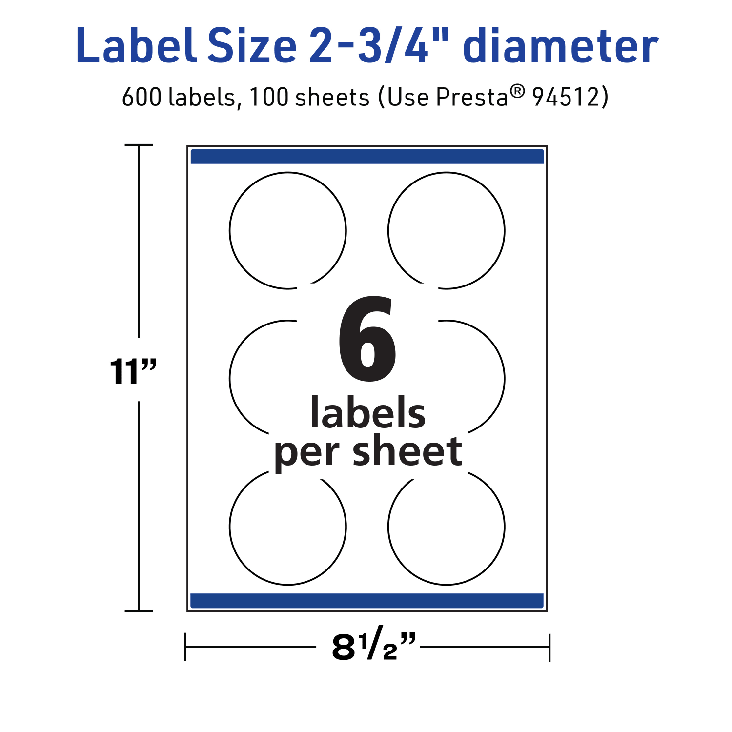 Avery Print-To-The-Edge TrueBlock Labels With Sure Feed, 94512-TWMP100, Round, 2-3/4in, Matte White, Pack Of 600 - Image 6