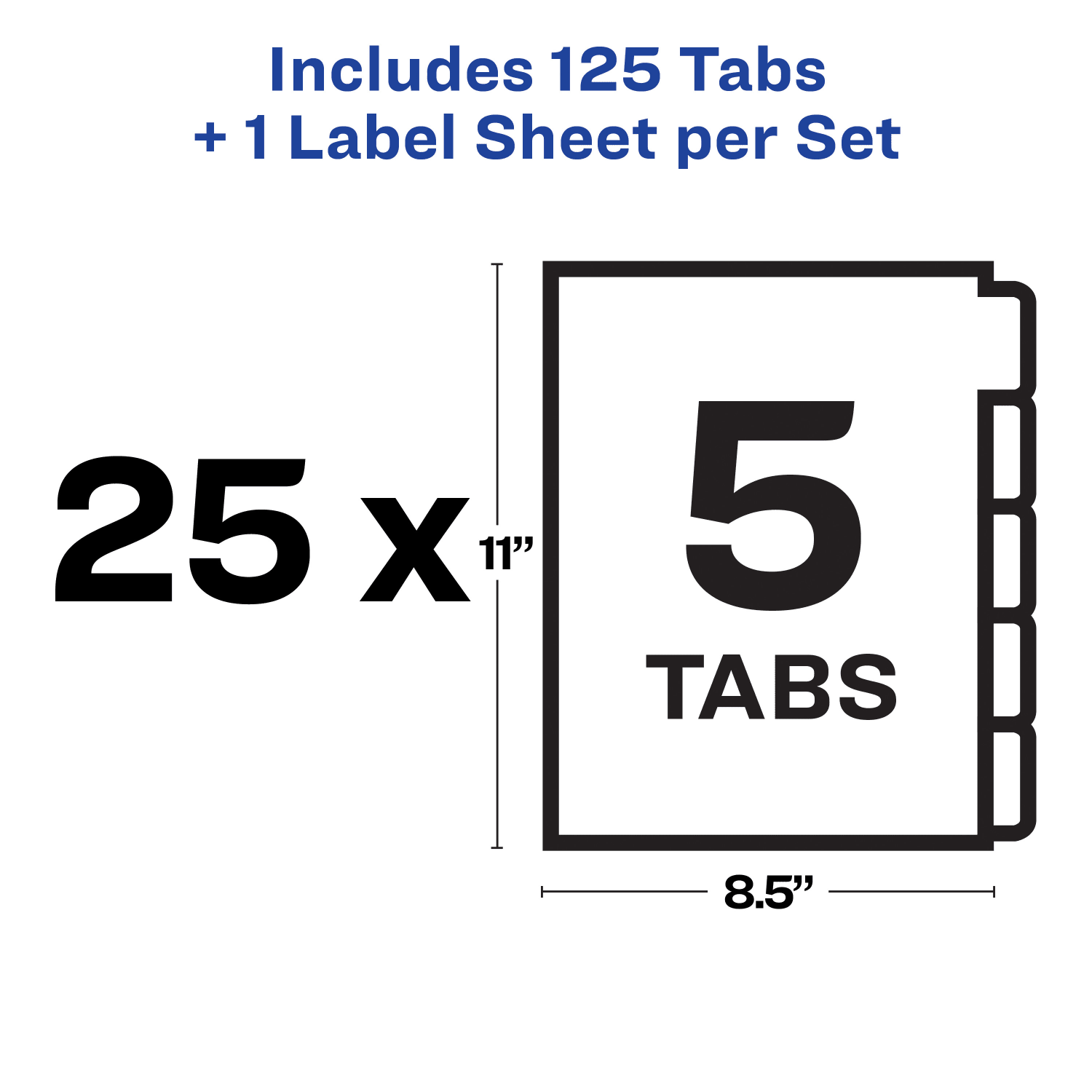 Avery Unpunched Customizable Dividers For Use With Any Binding System With Index Maker Easy Print & Apply Clear Label Strip, 5 Tab, White, Pack Of 25 Sets - Image 6