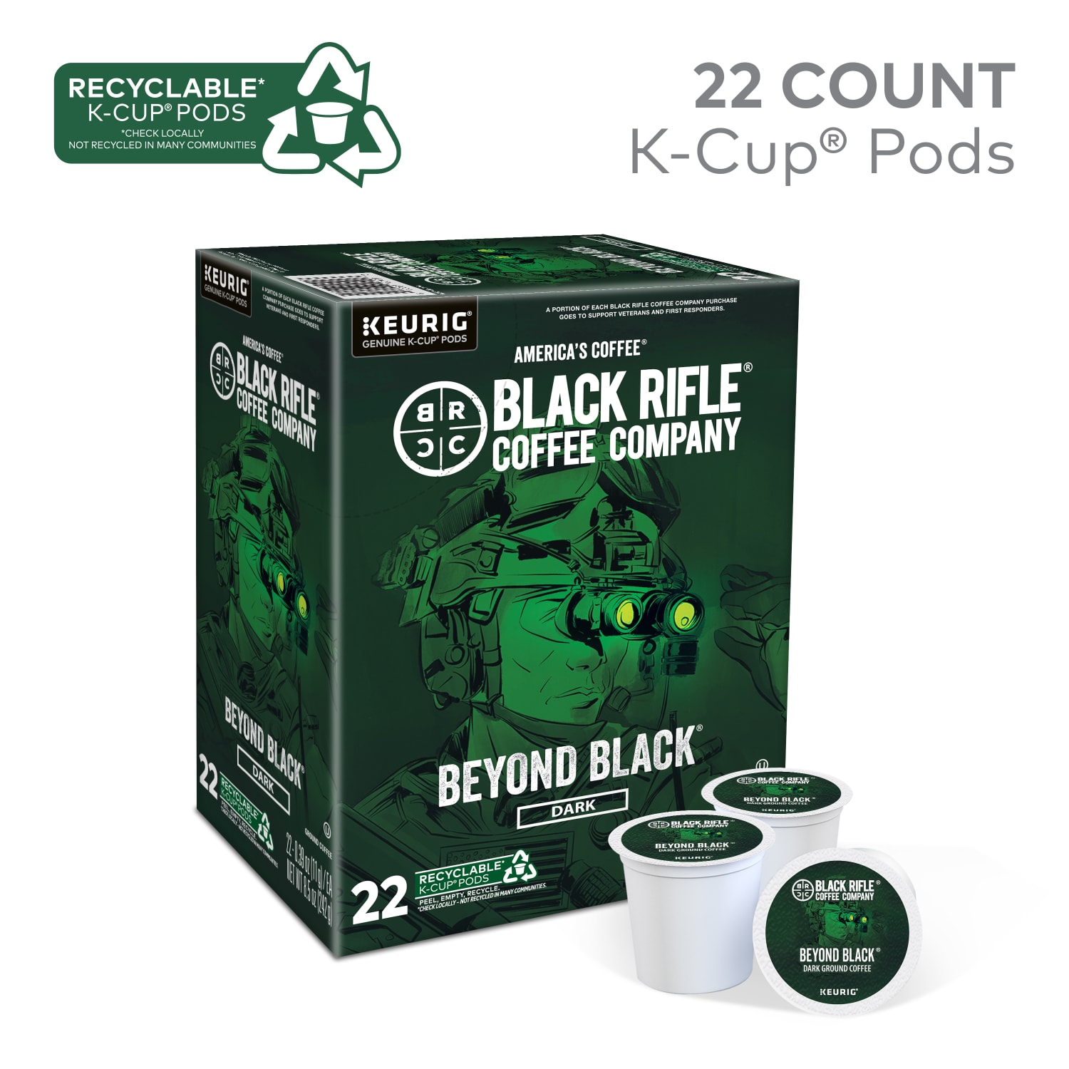 Keurig Black Rifle Coffee Company K-Cup Pods, Beyond Black, Dark Roast, Pack Of 22 Pods - Image 5
