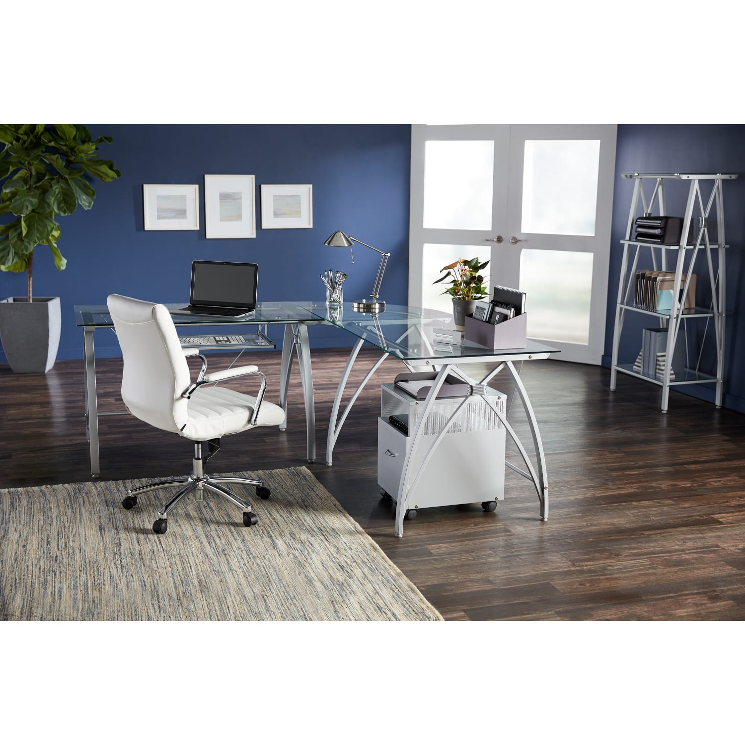 Realspace® Vista 60H 4Shelf GlassMetal Bookcase ClearSilver PopularChairscom Realspace® Vista 60H 4 Shelf GlassMetal Bookcase ClearSilver PopularChairscom