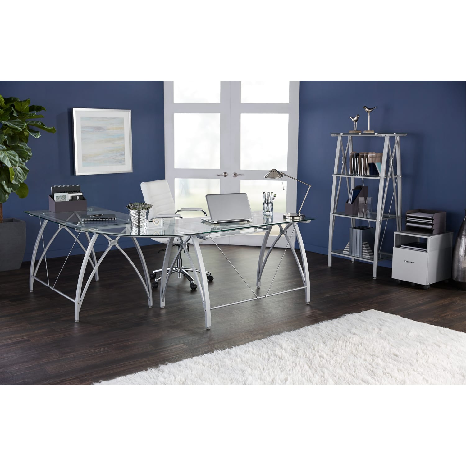 Realspace® Vista 60H 4Shelf GlassMetal Bookcase ClearSilver PopularChairscom Realspace® Vista 60H 4 Shelf GlassMetal Bookcase ClearSilver PopularChairscom