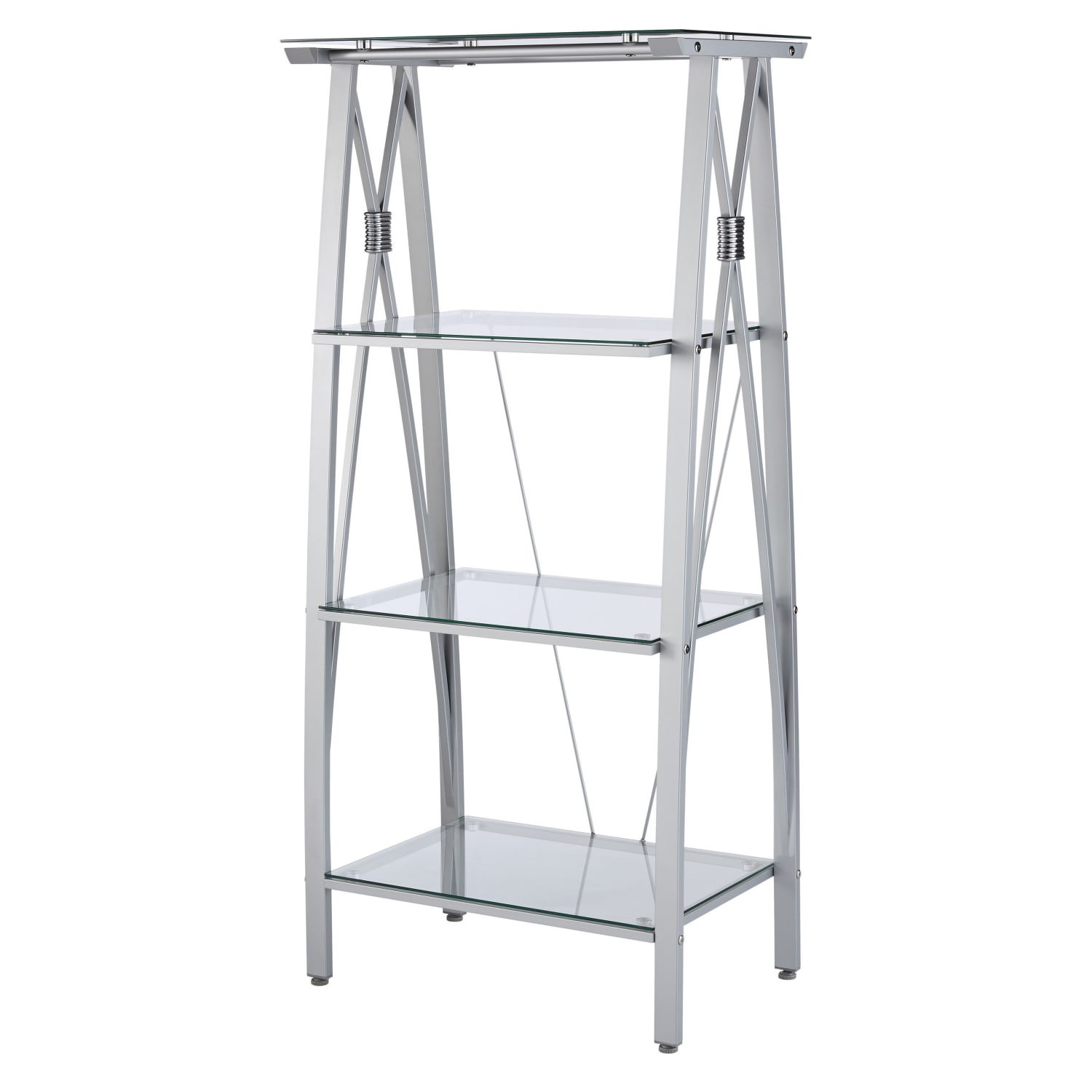 Realspace® Vista 60H 4Shelf GlassMetal Bookcase ClearSilver PopularChairscom Realspace® Vista 60H 4 Shelf GlassMetal Bookcase ClearSilver PopularChairscom