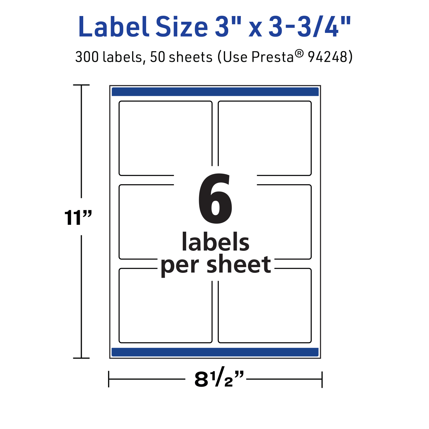 Avery Print-To-The-Edge TrueBlock Labels With Sure Feed, 94248-TWMP50, Rectangle, 3in x 3-3/4in, Matte White, Pack Of 300 - Image 6