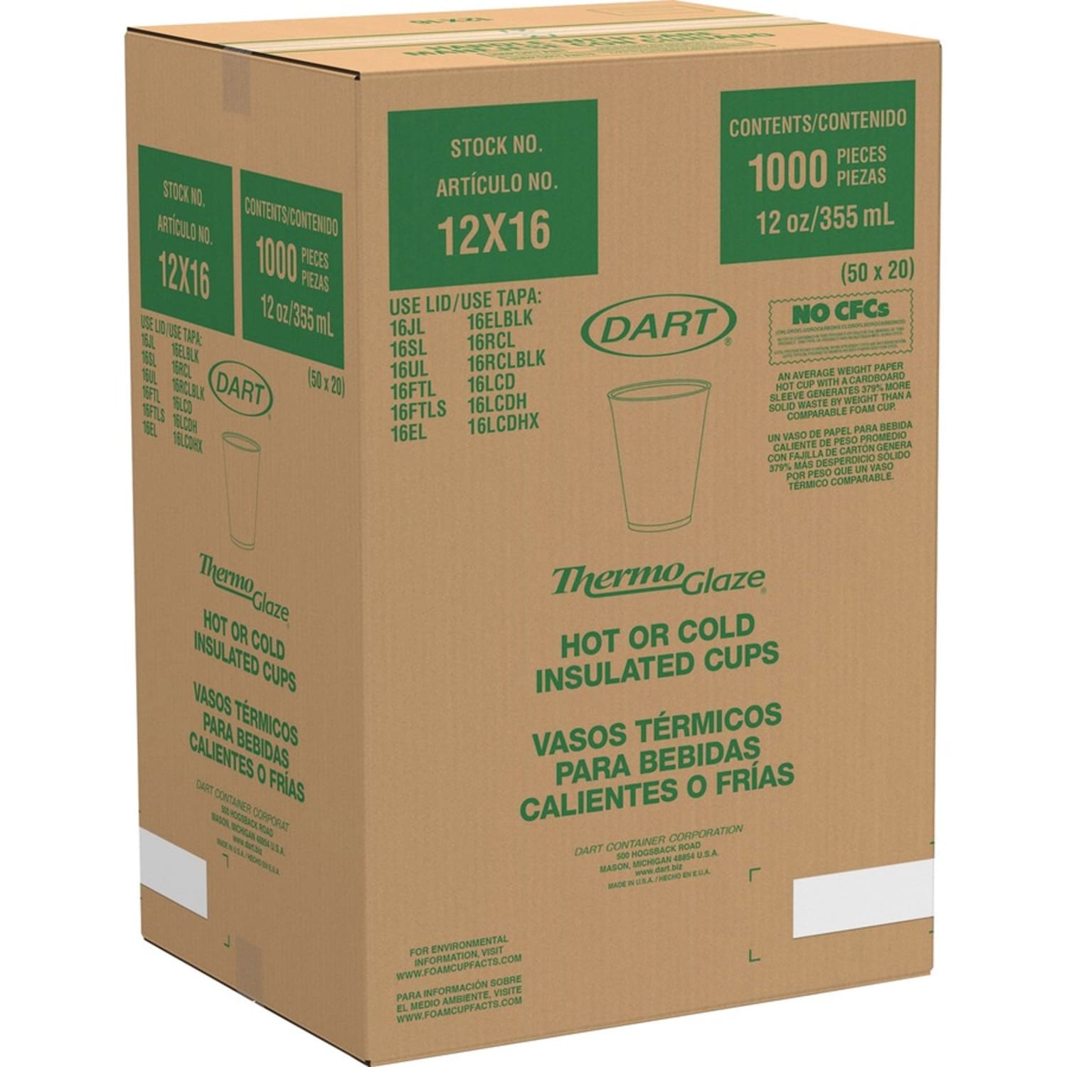Dart Cafe G Design Foam Cups, 12 Oz, Brown/Red/White, Box Of 1,000 Cups - Image 4