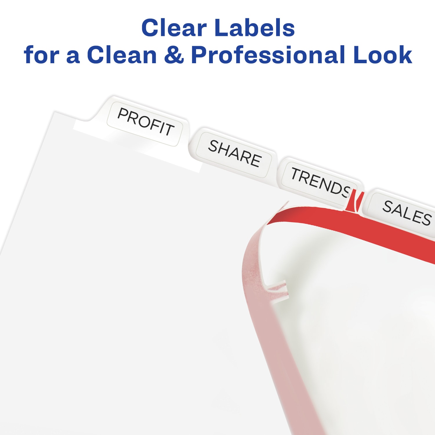 Avery Unpunched Customizable Dividers For Use With Any Binding System With Index Maker Easy Print & Apply Clear Label Strip, 8 Tab, White, Pack Of 25 Sets - Image 4