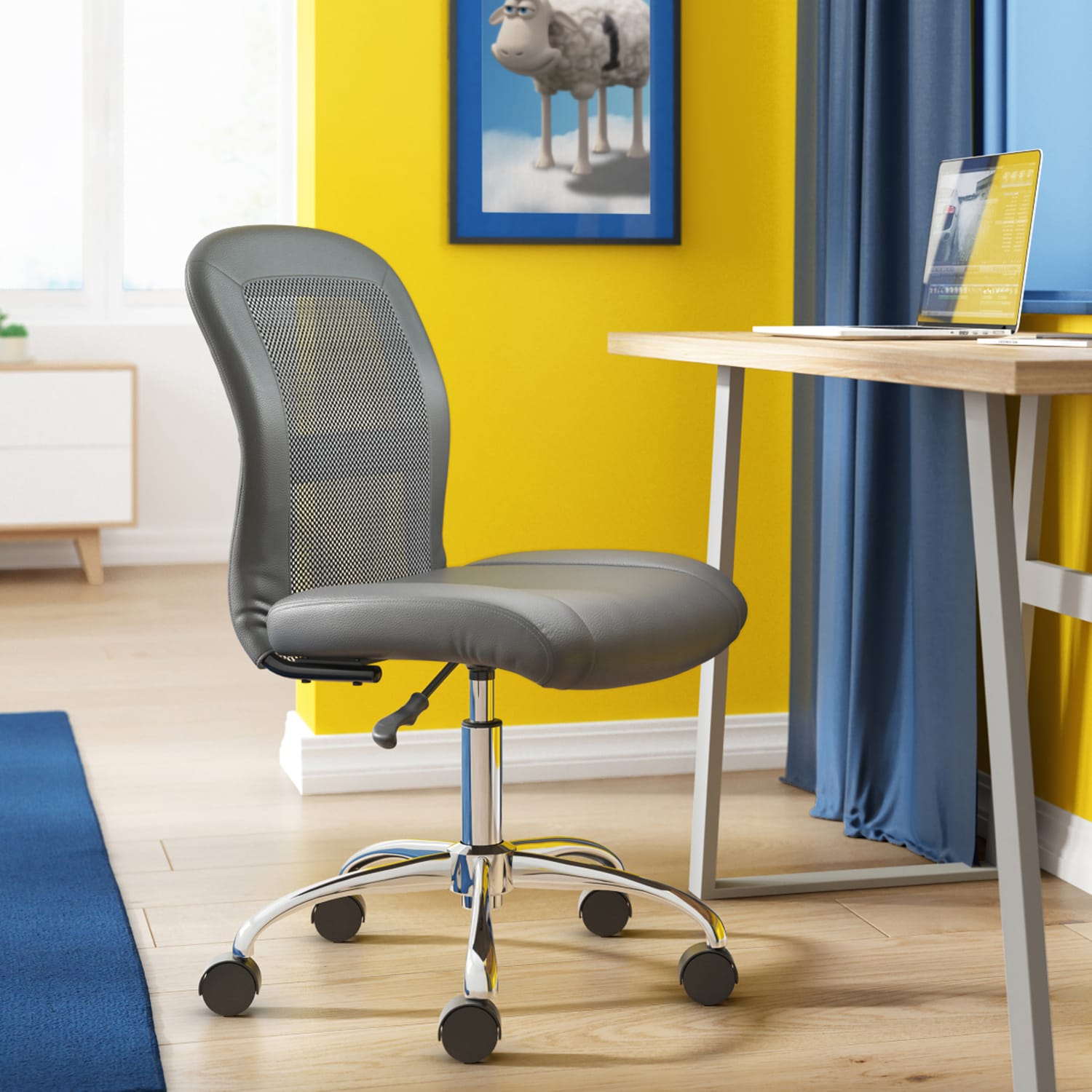 Serta Essentials Mid-Back Computer Chair, Productivity Gray/Chrome