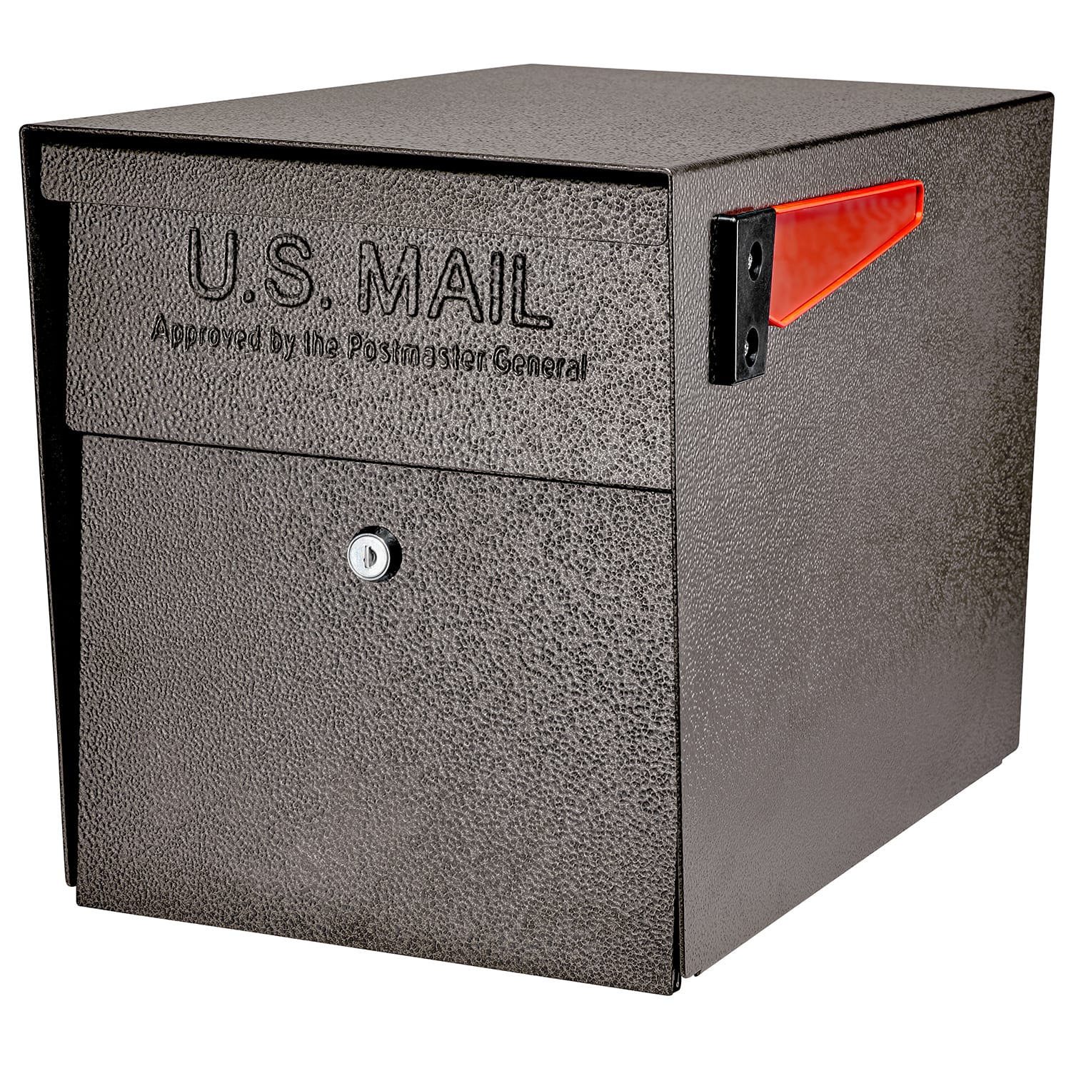 Mail Boss Curbside Locking Mailbox, 13 3/4in x 11 1/4in x 21in, Bronze