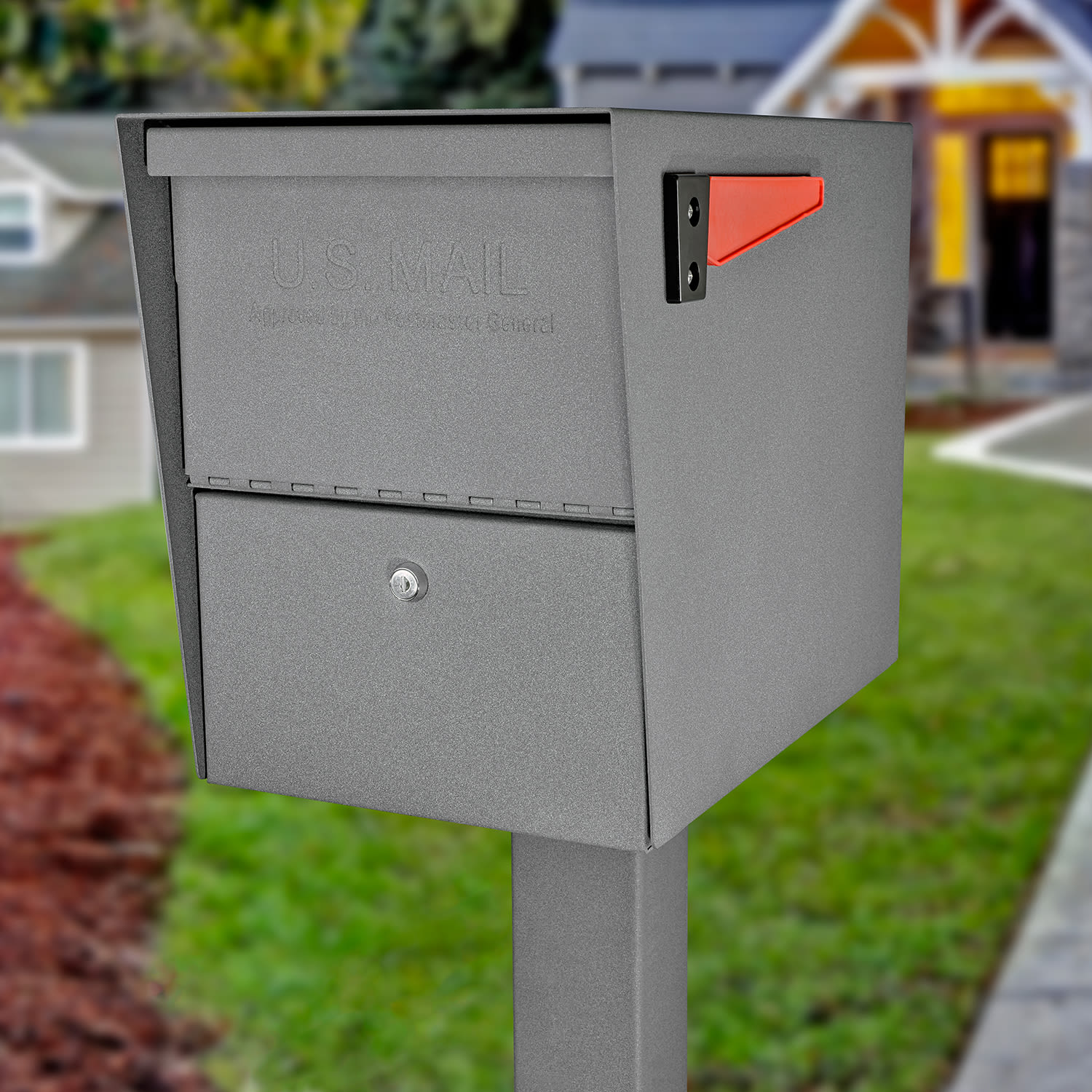 Mail Boss Package Master Locking Mailbox, 16 1/2inH x 12inW x 21 1/2inD, Granite - Image 3
