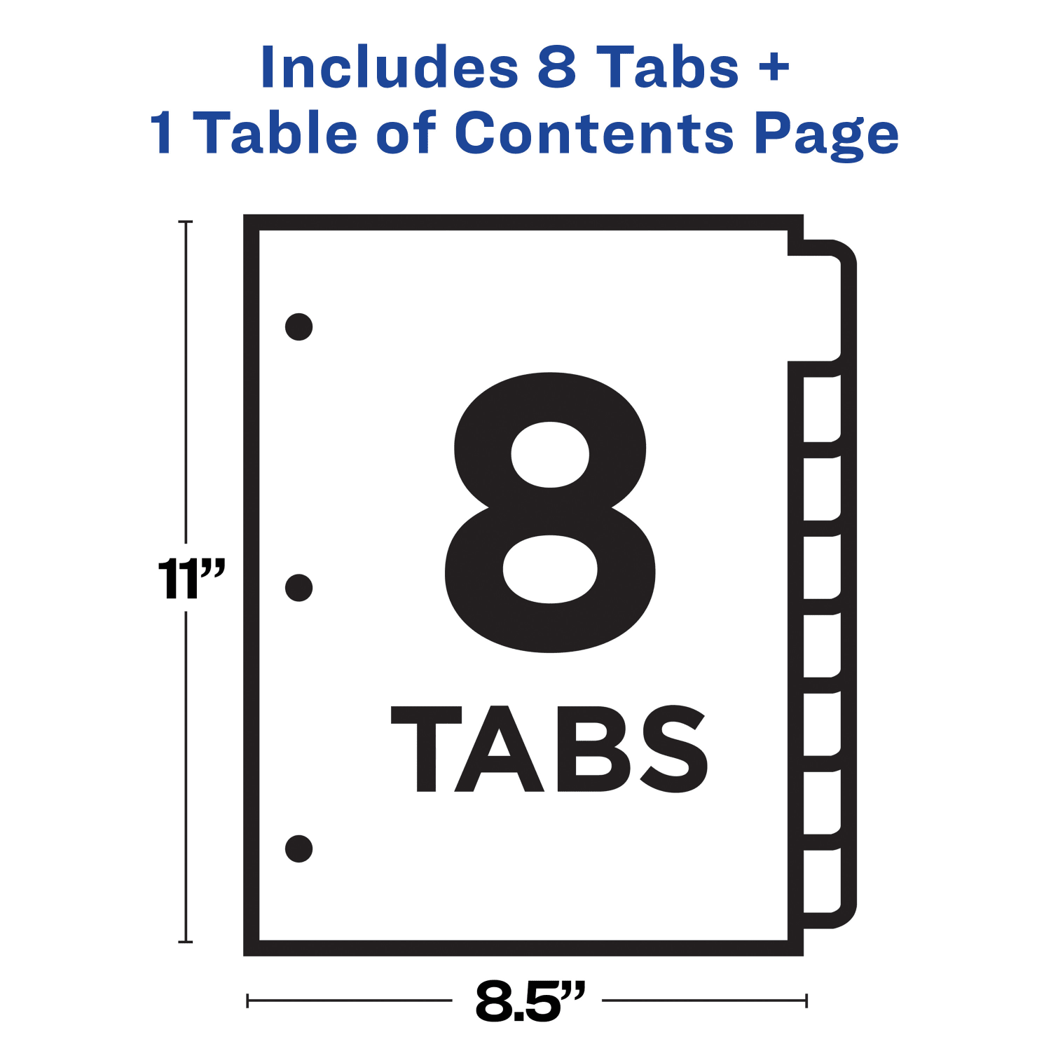 Avery Ready Index 1-8 Tab With Customizable Table Of Contents Dividers, Letter Size, 8 Tab, White, 1 Set - Image 5