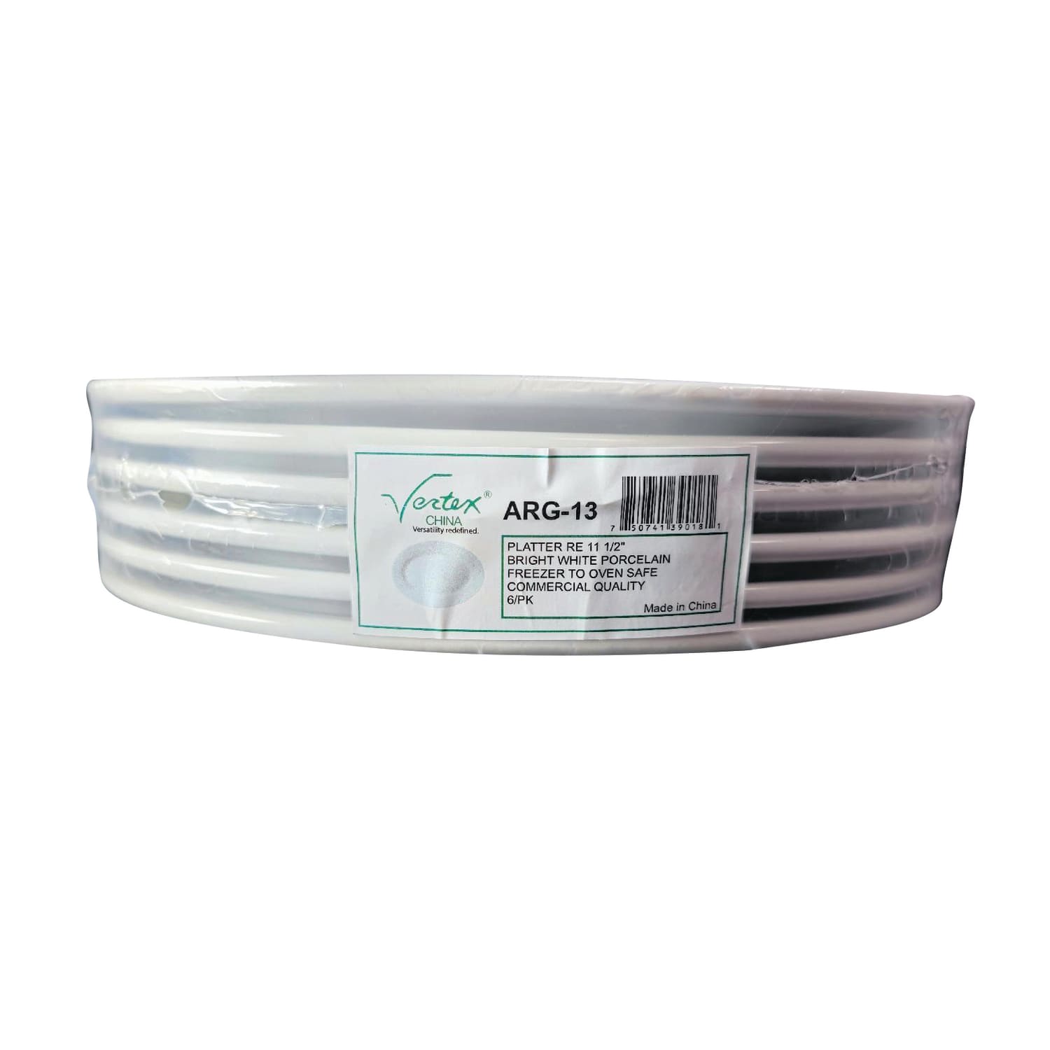 Hoffman Vertex China Ceramic Argyle Collection Rolled Edge Platters, 11-1/2in, Bright White, Case Of 12 Platters - Image 3