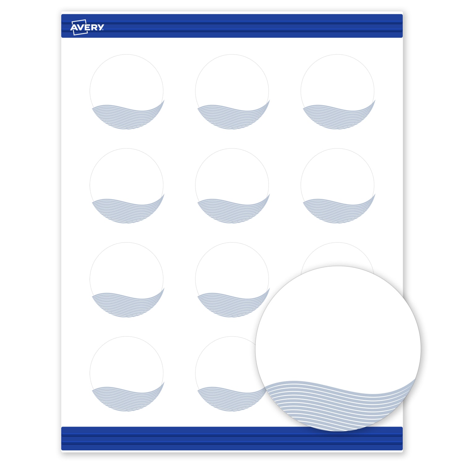 Avery Printable Round Cards With Sure Feed Technology, 2in, Matte White With Preprinted Colorful Design Design, Pack Of 120 - Image 3