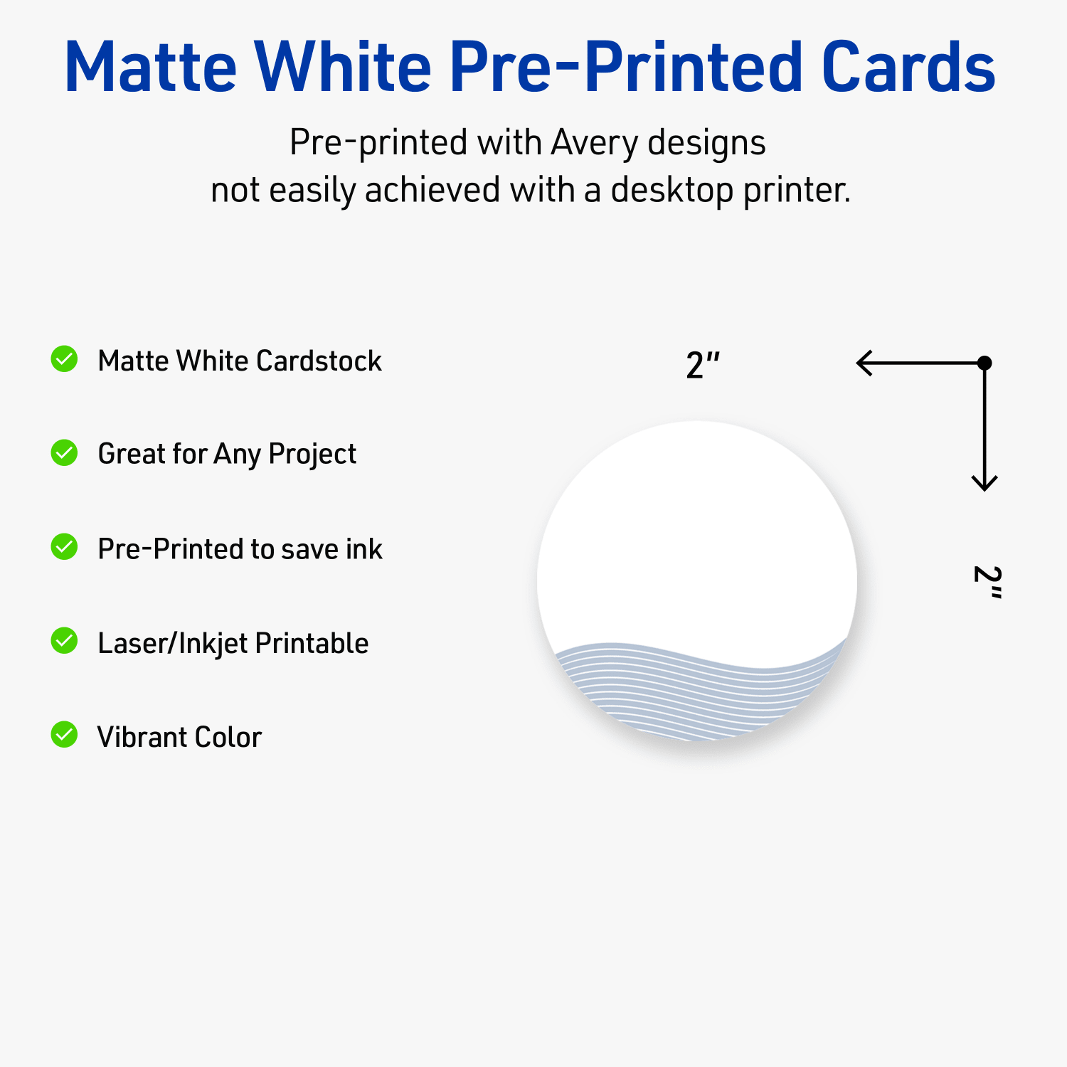 Avery Printable Round Cards With Sure Feed Technology, 2in, Matte White With Preprinted Colorful Design Design, Pack Of 120 - Image 4
