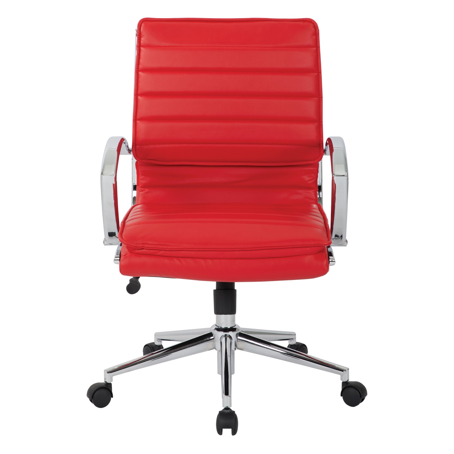 Office Star ProLine II SPX Bonded Leather MidBack Chair RedChrome PopularChairscom Office Star Pro Line II SPX Bonded Leather Mid Back Chair RedChrome PopularChairscom