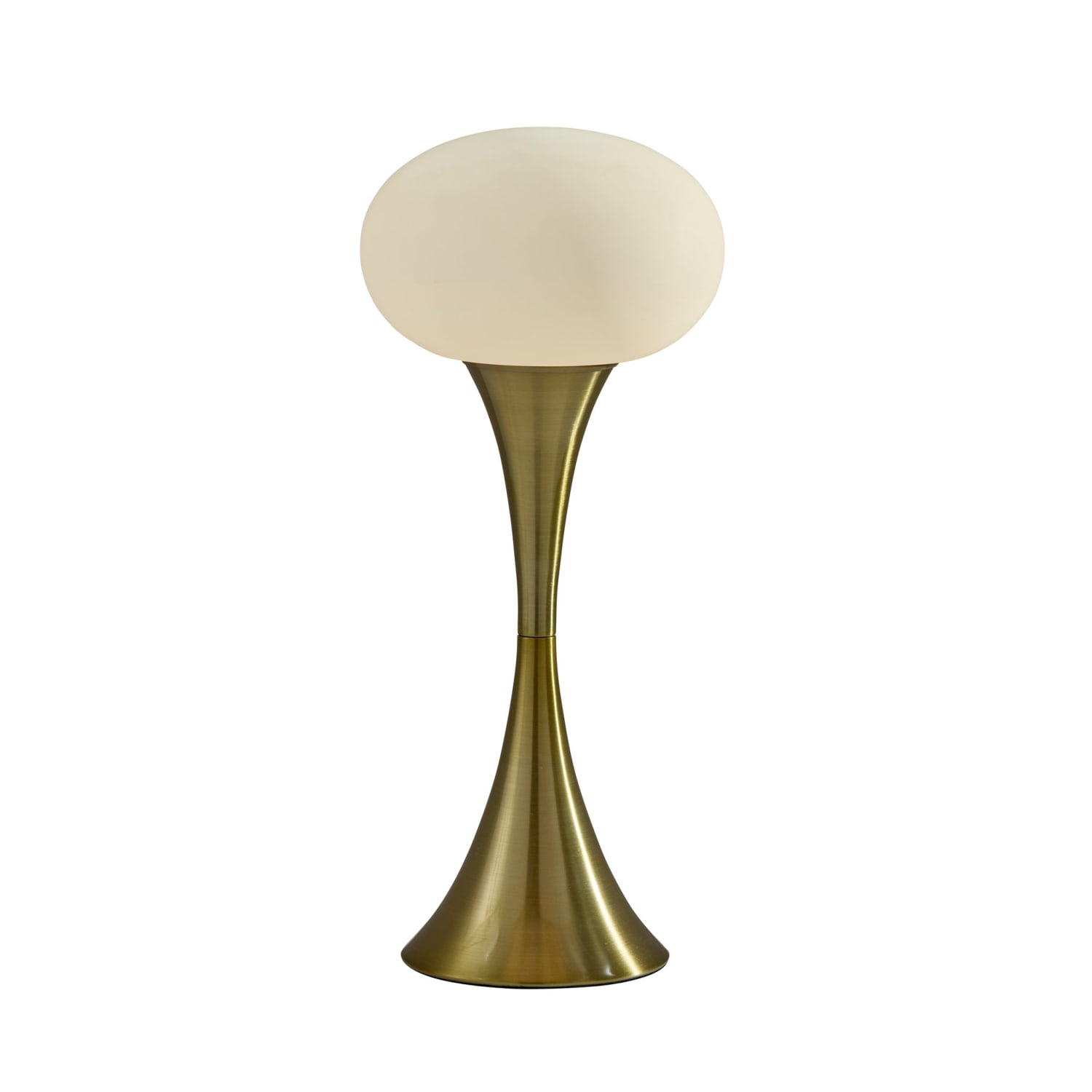 Adesso Otis Table Lamp, 19inH, Frosted Shade/Antique Brass Base