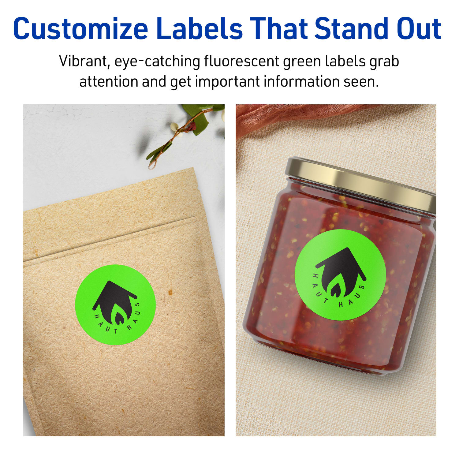 Avery Print-To-The-Edge Labels With Sure Feed Technology, 94507-NGP20, Round, 1-5/8in, Matte Neon Green, Pack of 400 - Image 4