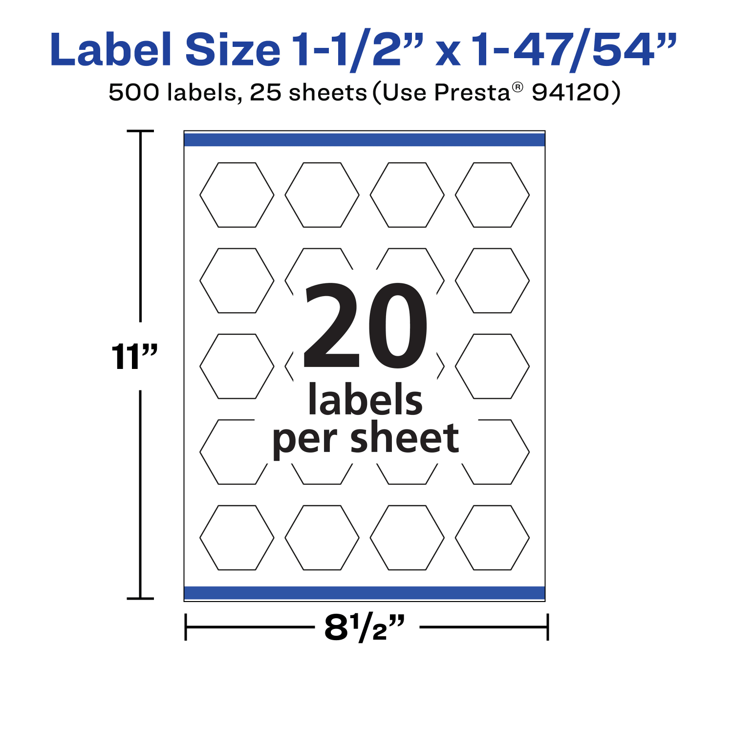 Avery Permanent Labels With Sure Feed, 94120-WMP25, Hexagon, 1-1/2in x 1-47/54in, White, Pack Of 500 - Image 6