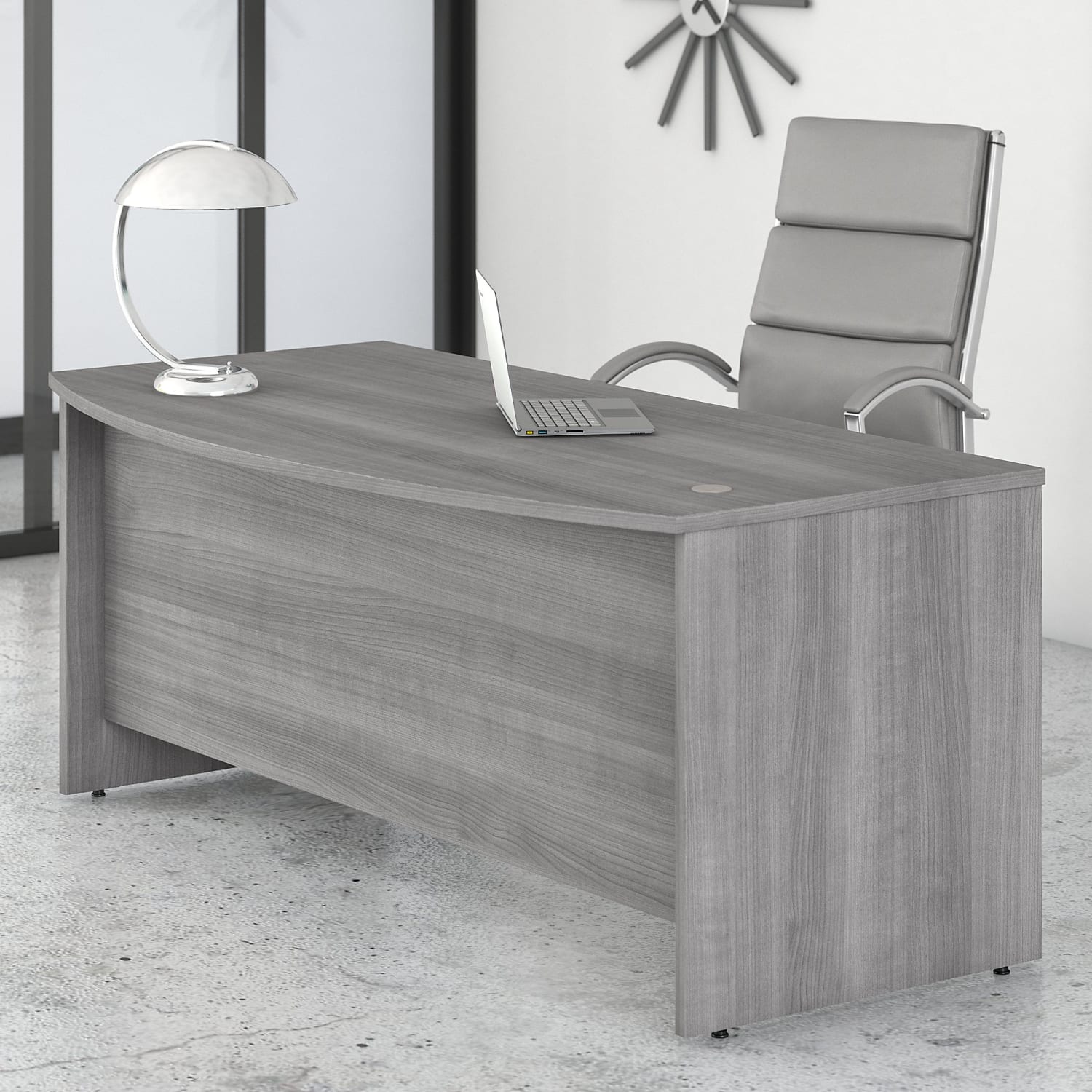 Bush Business Furniture Studio C 72inW Bow-Front Computer Desk, Platinum Gray, Standard Delivery - Image 3
