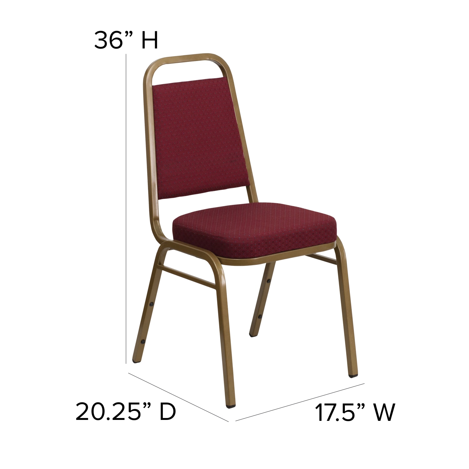 Flash Furniture HERCULES Series TrapezoidalBack Fabric Stacking Banquet Chair With 212in Thick Seat Burgundy Patterned FabricGold Frame PopularChairscom Flash Furniture HERCULES Series Trapezoidal Back Fabric Stacking Banquet Chair With 2 12in Thick Seat Burgundy Patterned FabricGold Frame PopularChairscom