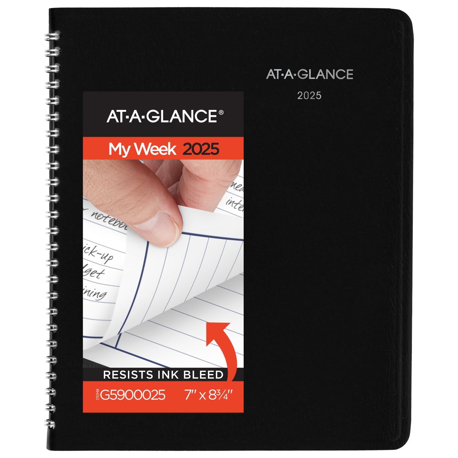 2025 AT-A-GLANCE DayMinder Column-Style Weekly Planner, 7in x 8-3/4in, Black, January 2025 To December 2025, G59000 - Image 3