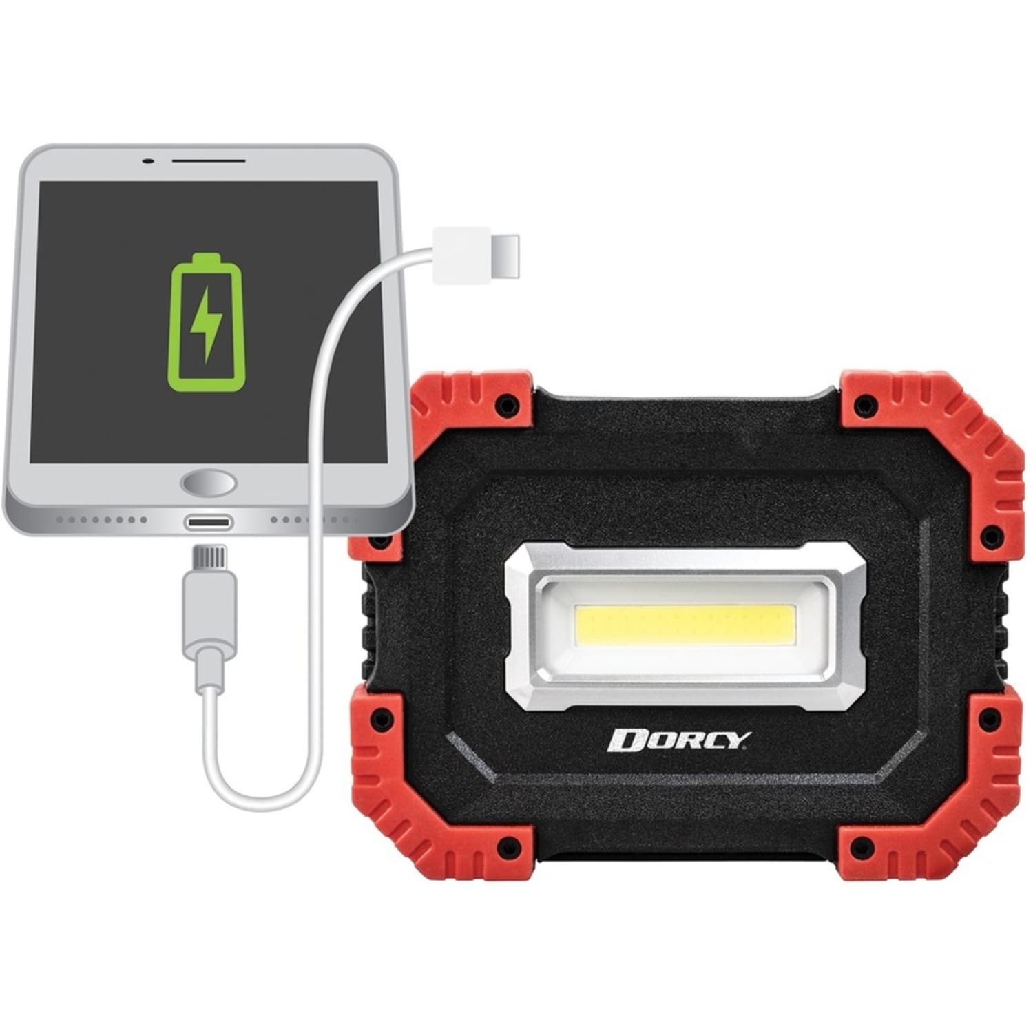 Dorcy 1500 Lumen Ultra HD Rechargeable Utility Light + Power Bank - LED - 280 lm Lumen - 1 - Lithium Ion (Li-Ion) - Battery Rechargeable - Battery - Rubber - Impact Resistant, Weather Resistant, Water Resistant, Drop Resistant - Black - Image 5