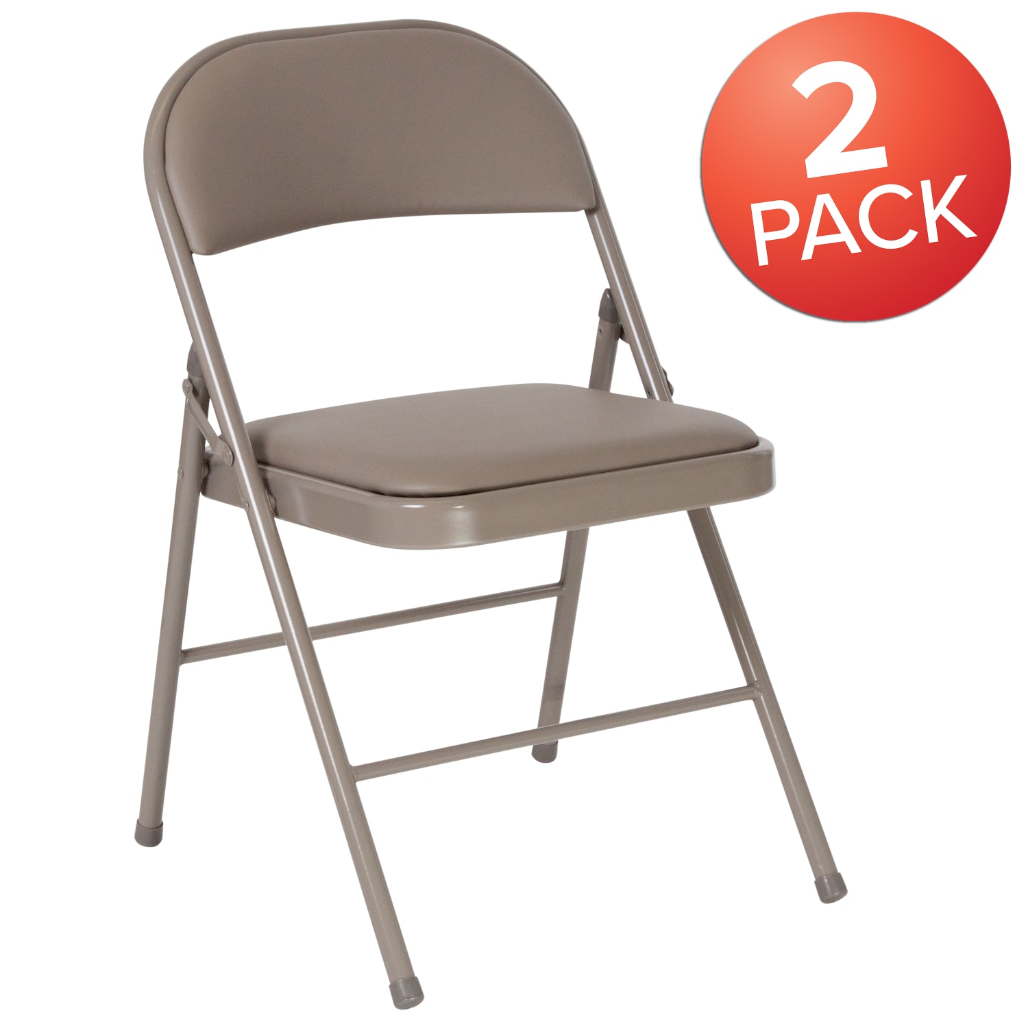 Flash Furniture HERCULES Series Double-Braced Vinyl Folding Chairs, Gray, Pack Of 2 Chairs - Image 3